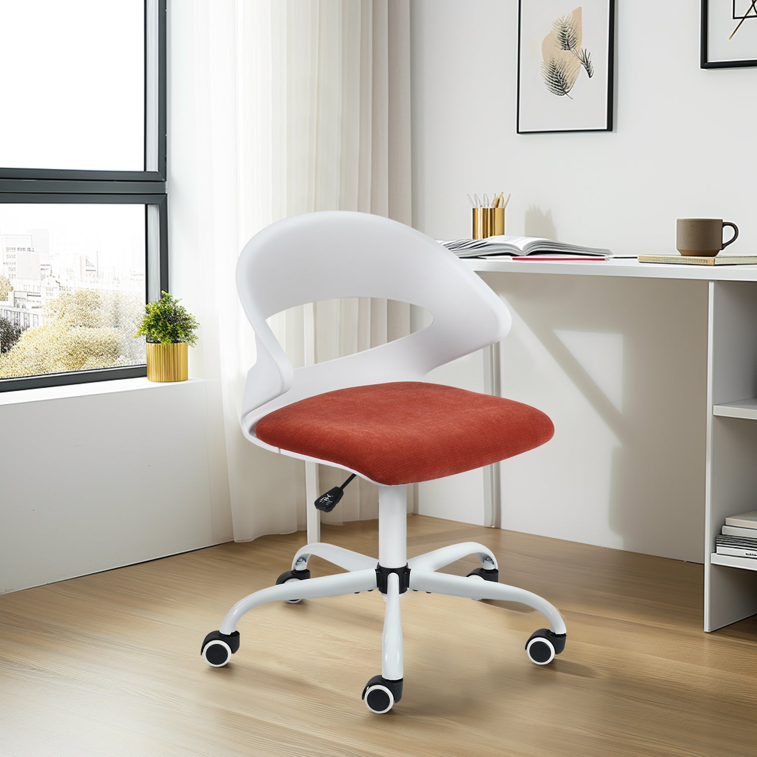 Dot White PP Adjustable Height Swivel Desk Chair - HomyCasa - HomyCasa