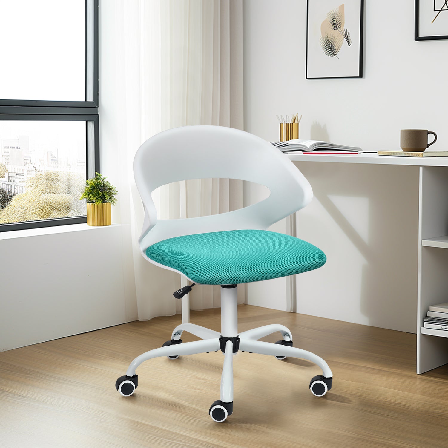 Dot White PP Adjustable Height Swivel Desk Chair - HomyCasa - HomyCasa