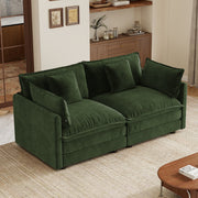 Princeton 71" Modern Modular Chenille Loveseat Sofa with Pillows
