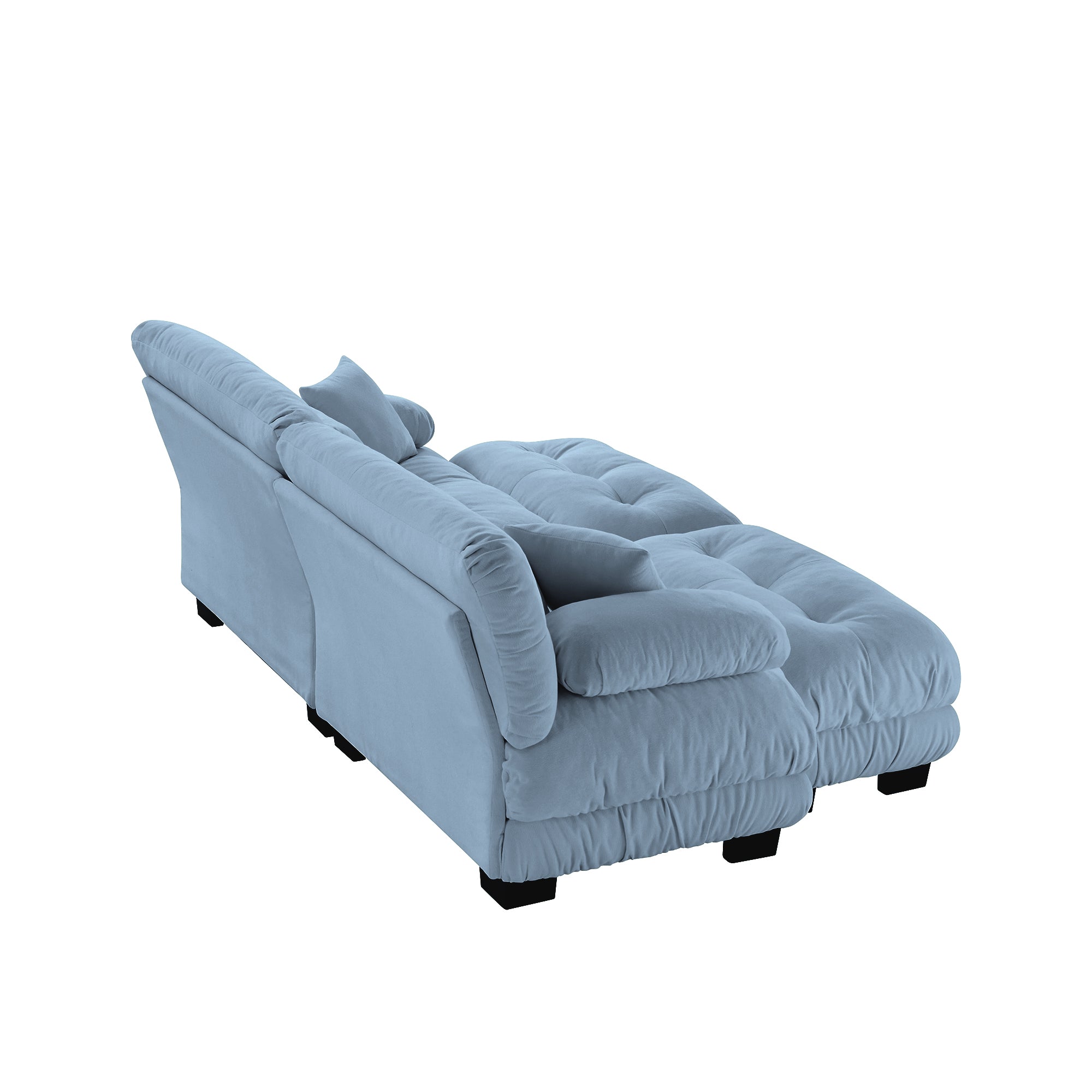 Monterey 94" Modular Chenille Cloud Sofa with 2 Ottomans and Bolstered Armrests