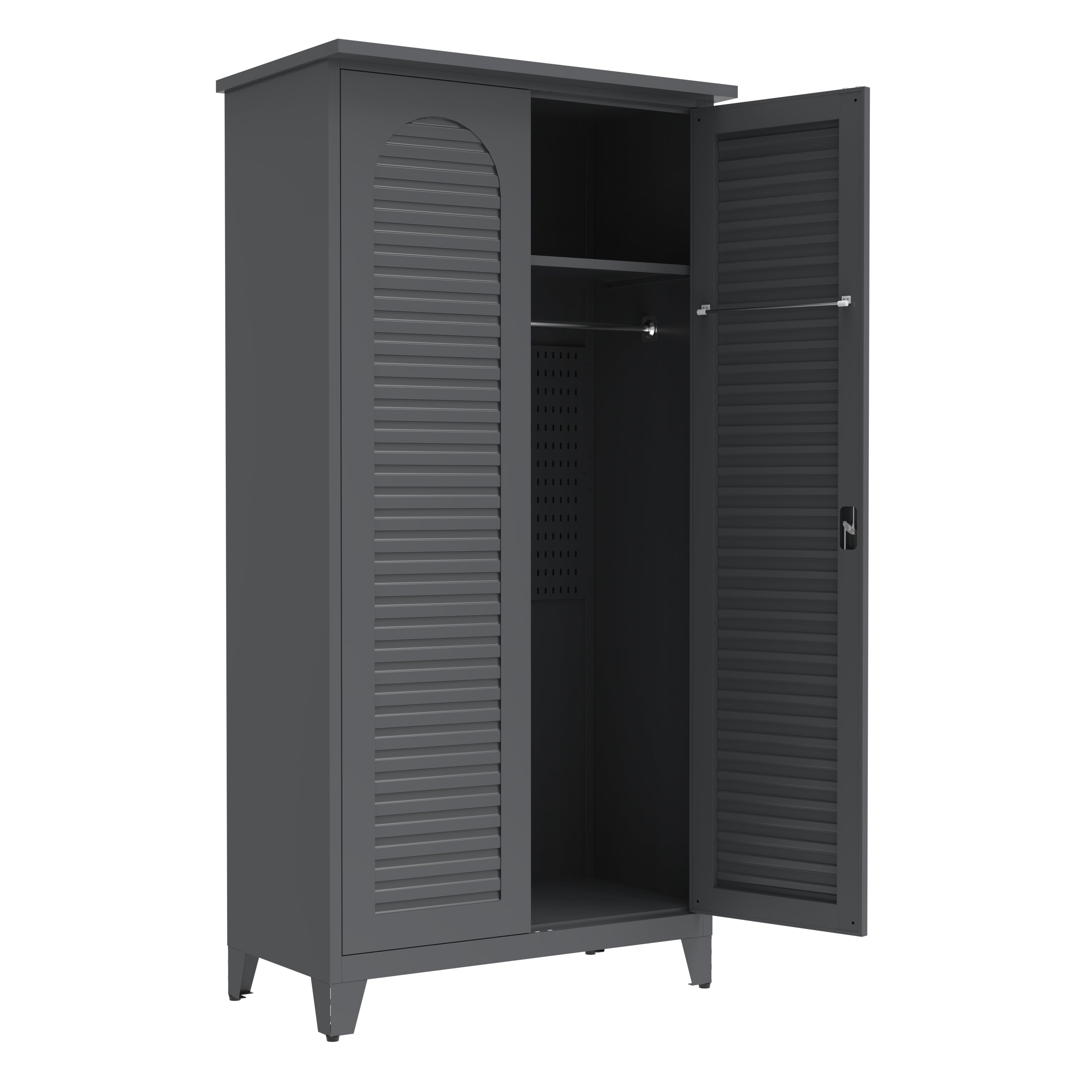 Linz 73" Lockable Metal Storage Cabinet with Adjustable Shelves