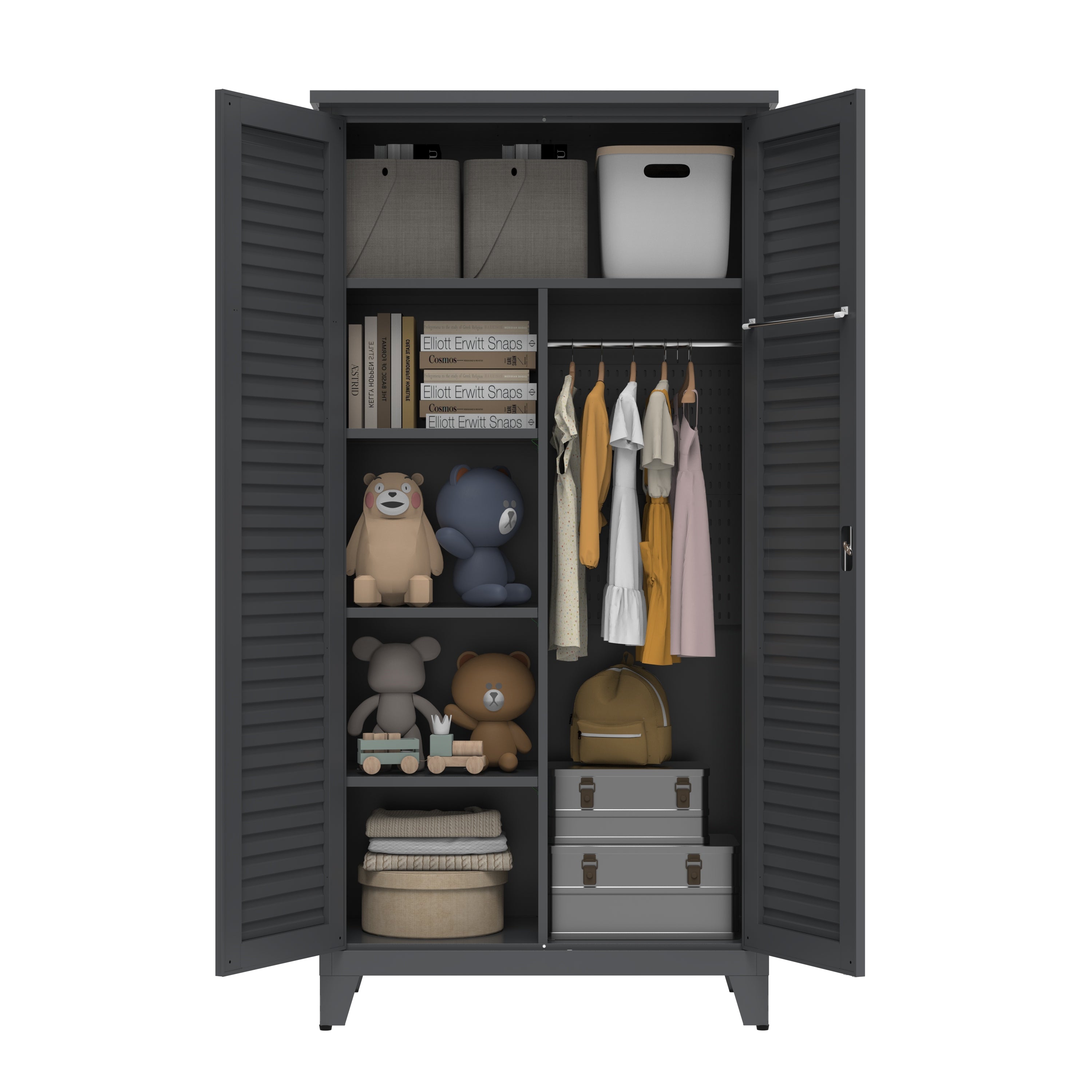 Linz 73" Lockable Metal Storage Cabinet with Adjustable Shelves
