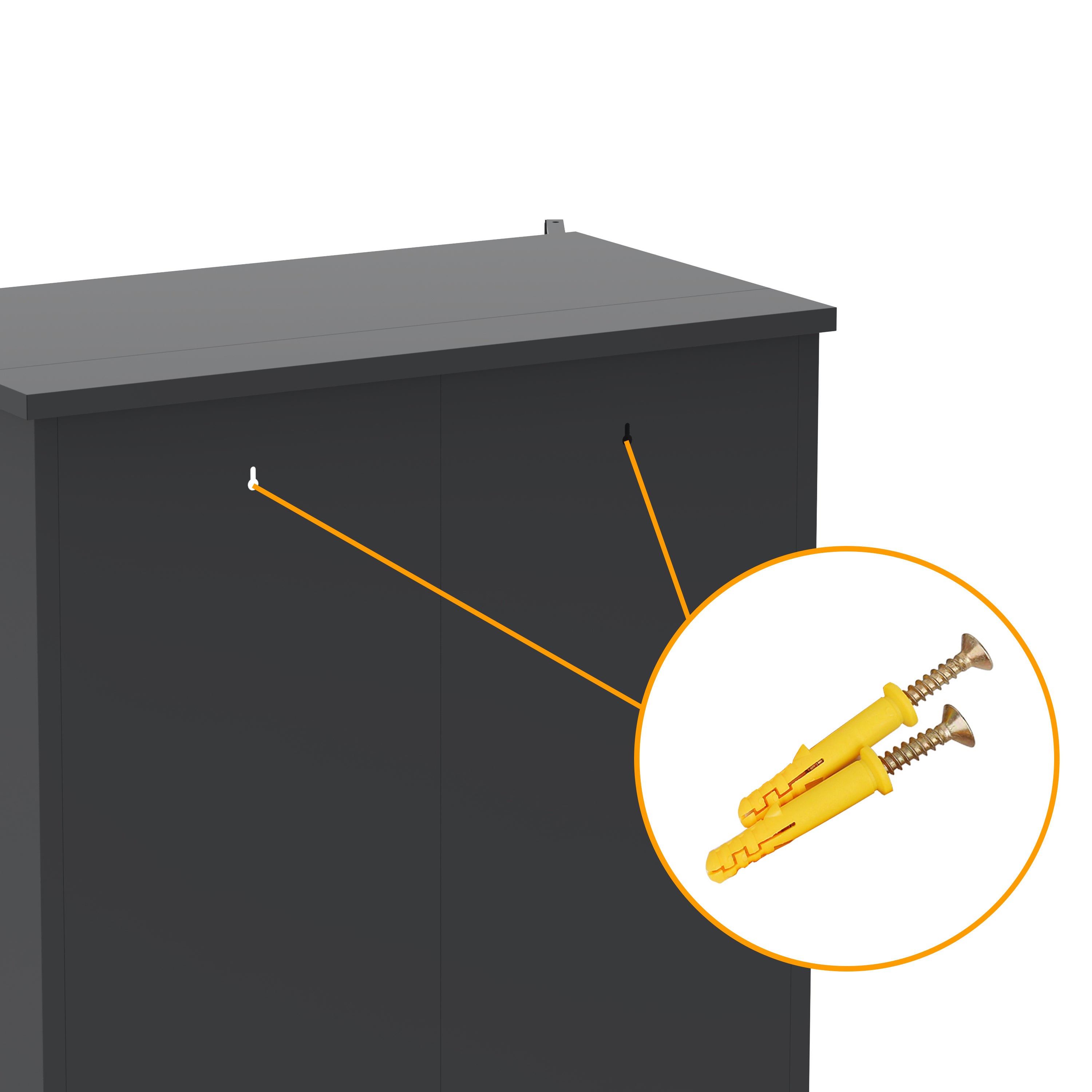 Linz 73" Lockable Metal Storage Cabinet with Adjustable Shelves