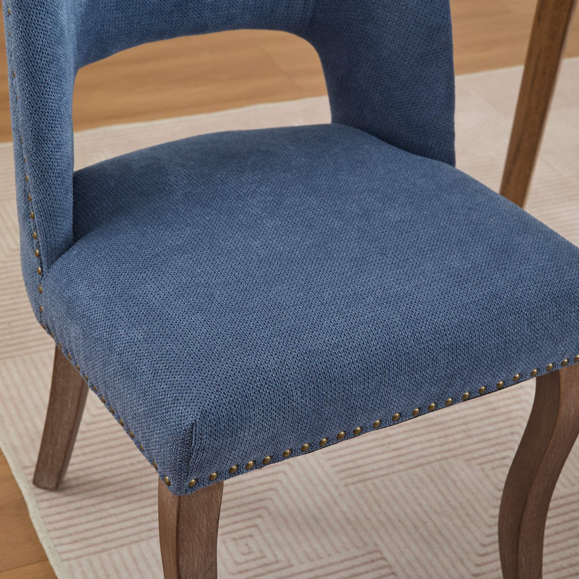 Tiberis Upholstered Dining Chairs with Open Cut-Out Back Set of 2