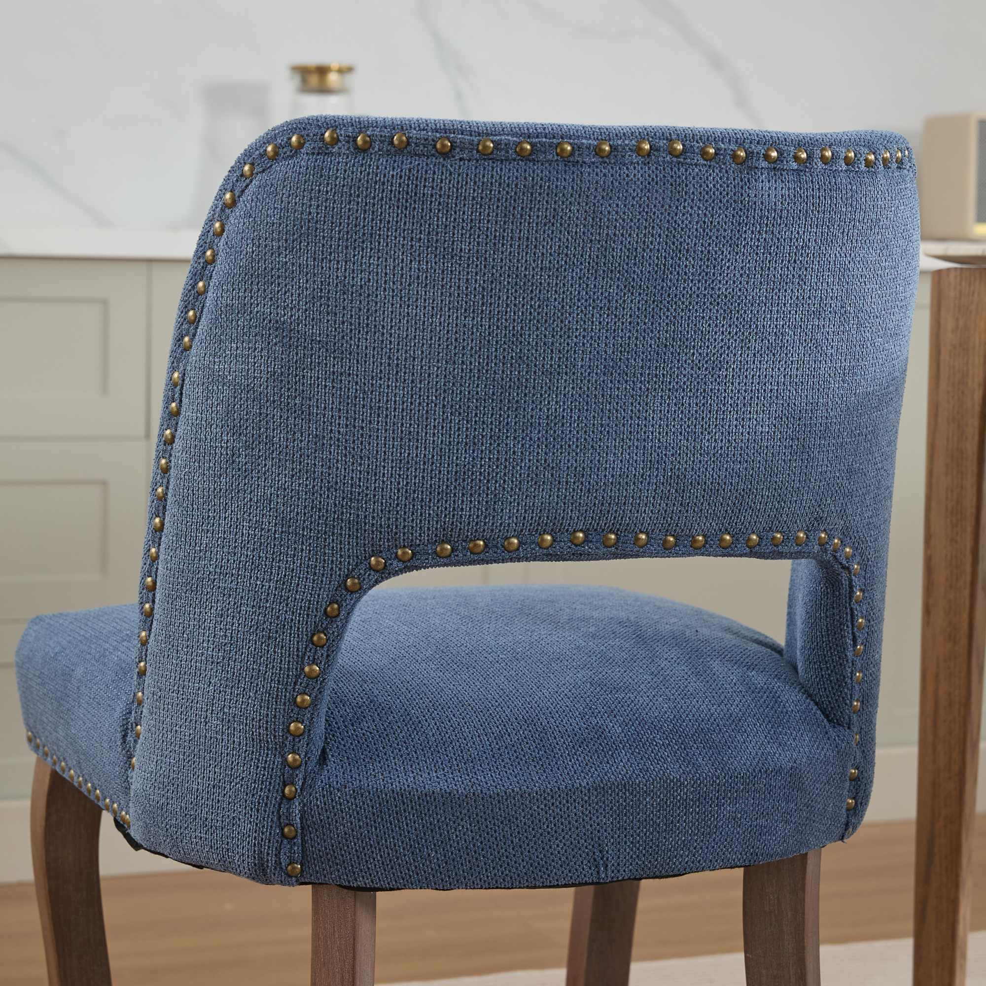 Tiberis Upholstered Dining Chairs with Open Cut-Out Back Set of 2