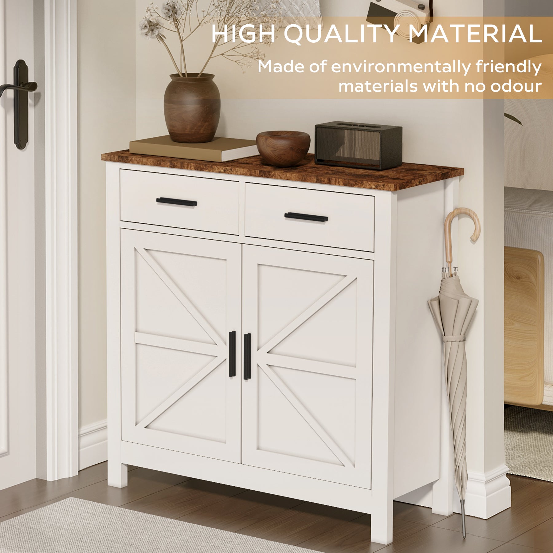 Turin Modern Farmhouse Buffet Storage Cabin