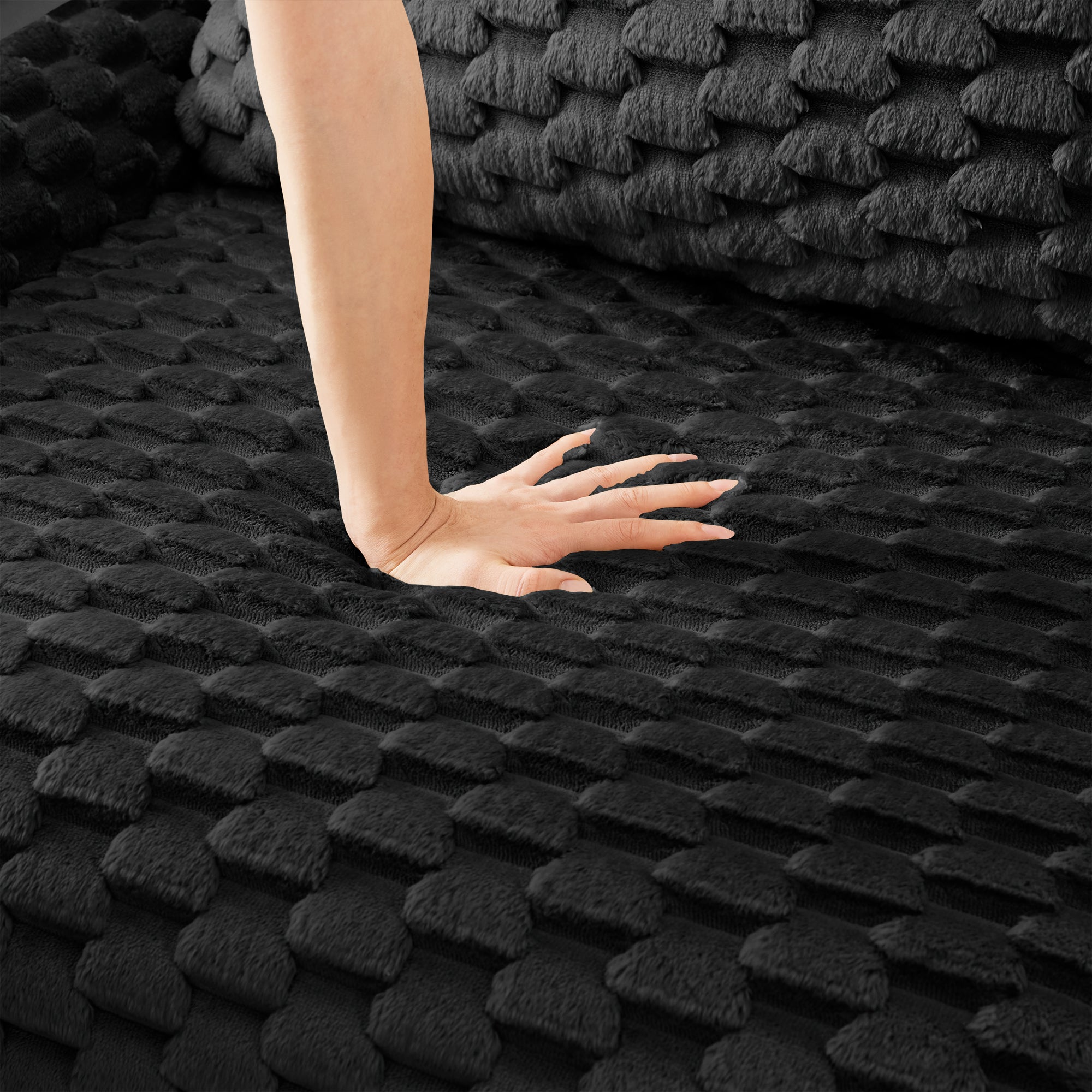 Olathe 146" Modular Flannelette Fabric U-Shaped Sectional Sofa with Movable Ottomans