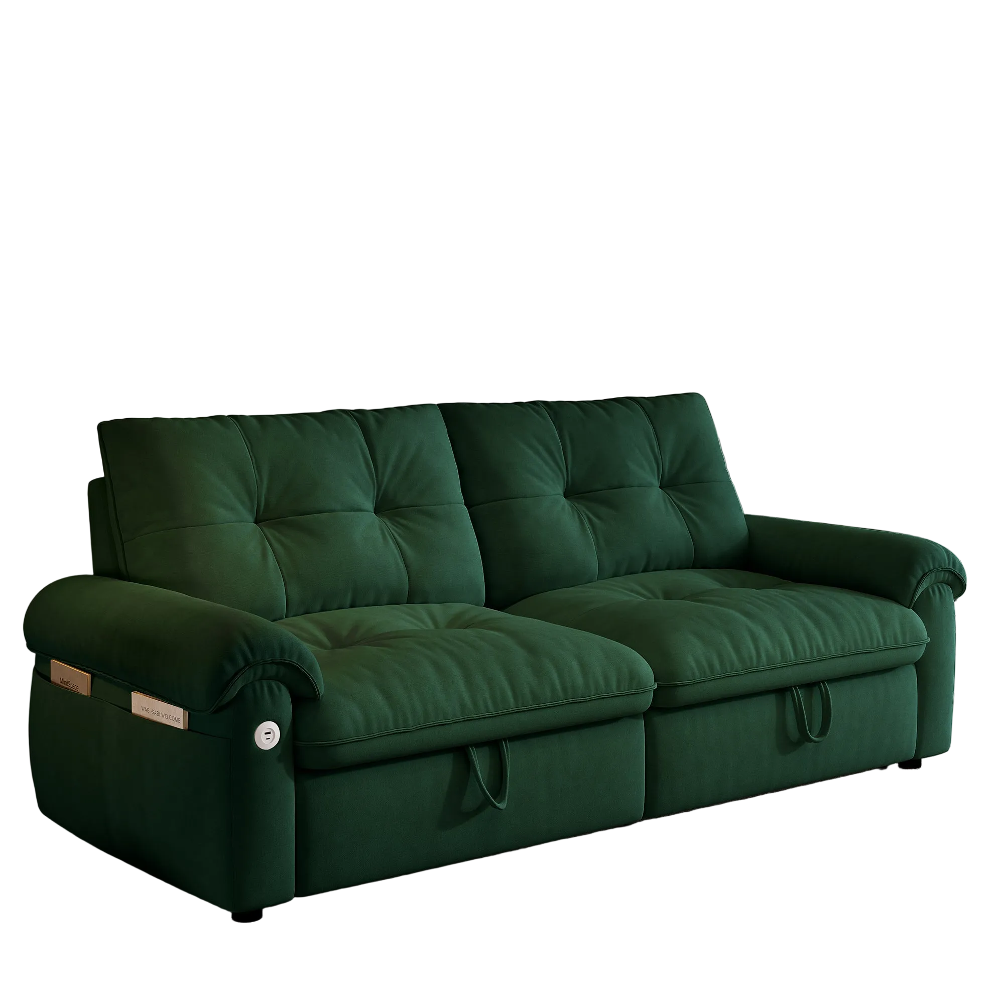 Hillcrest 77" Convertible Sofa Bed with Adjustable Backrest and Side Pockets