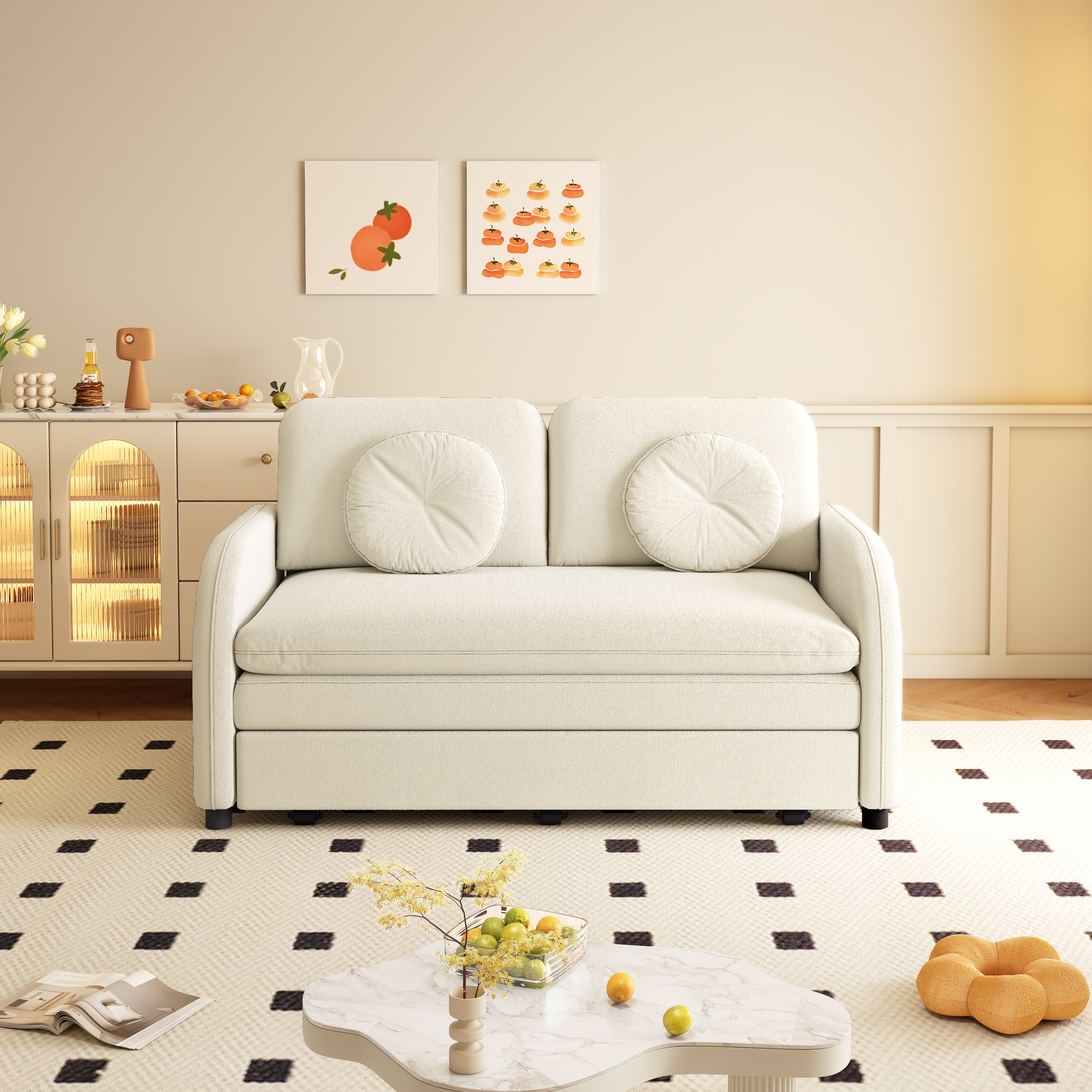 Layton 52" Upholstered Pull-Out Sleeper Sofa with Side Pocket and USB Port