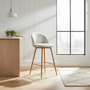 HASEEB 26" Swivel Counter Height Bar Stool with Performance Fabric