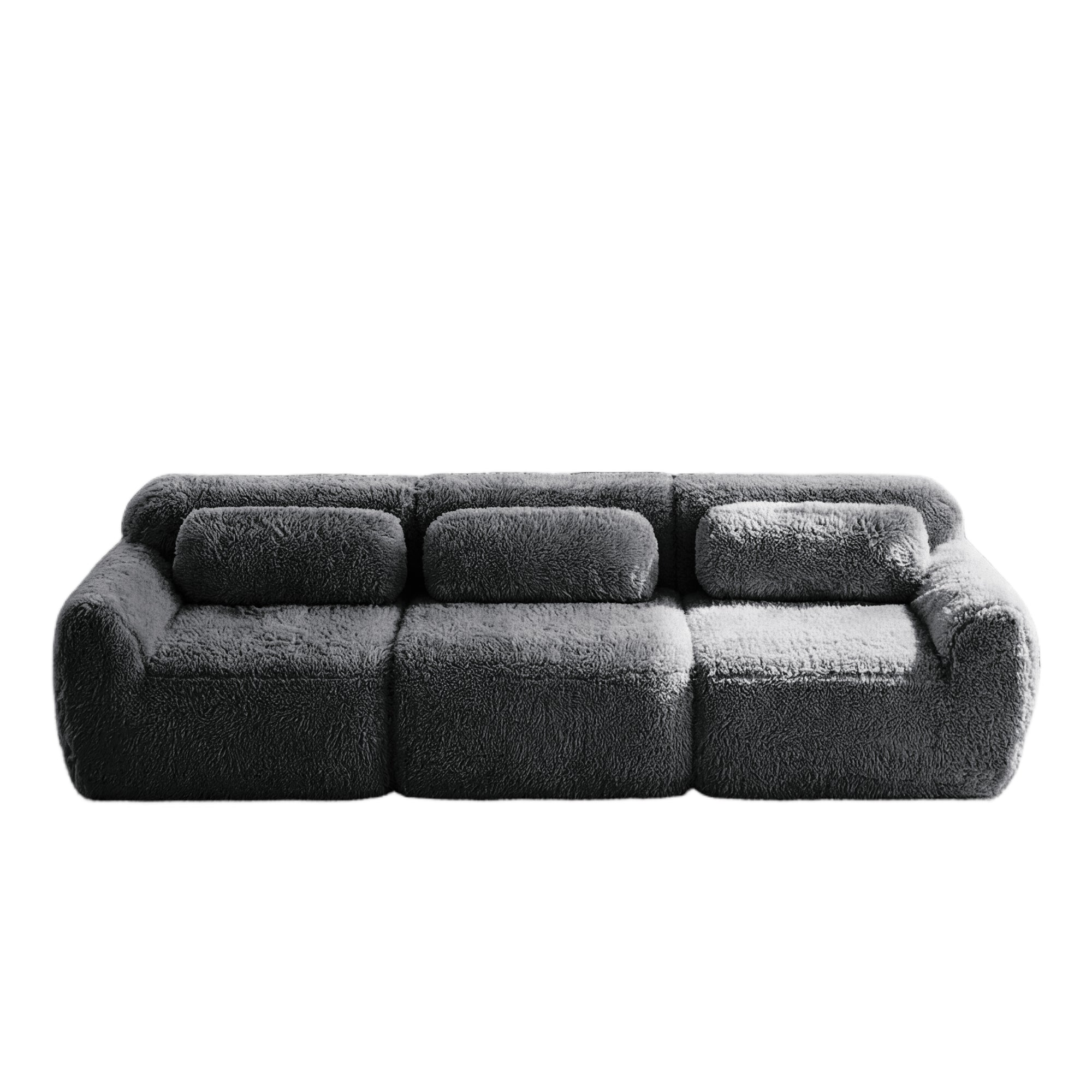 Durham 114" Modular Plush Sectional Sofa with Ergonomic Design and Throw Pillows