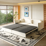 Hesperia 82" Modular Velvet 3-in-1 Convertible Sofa Bed with Pillows