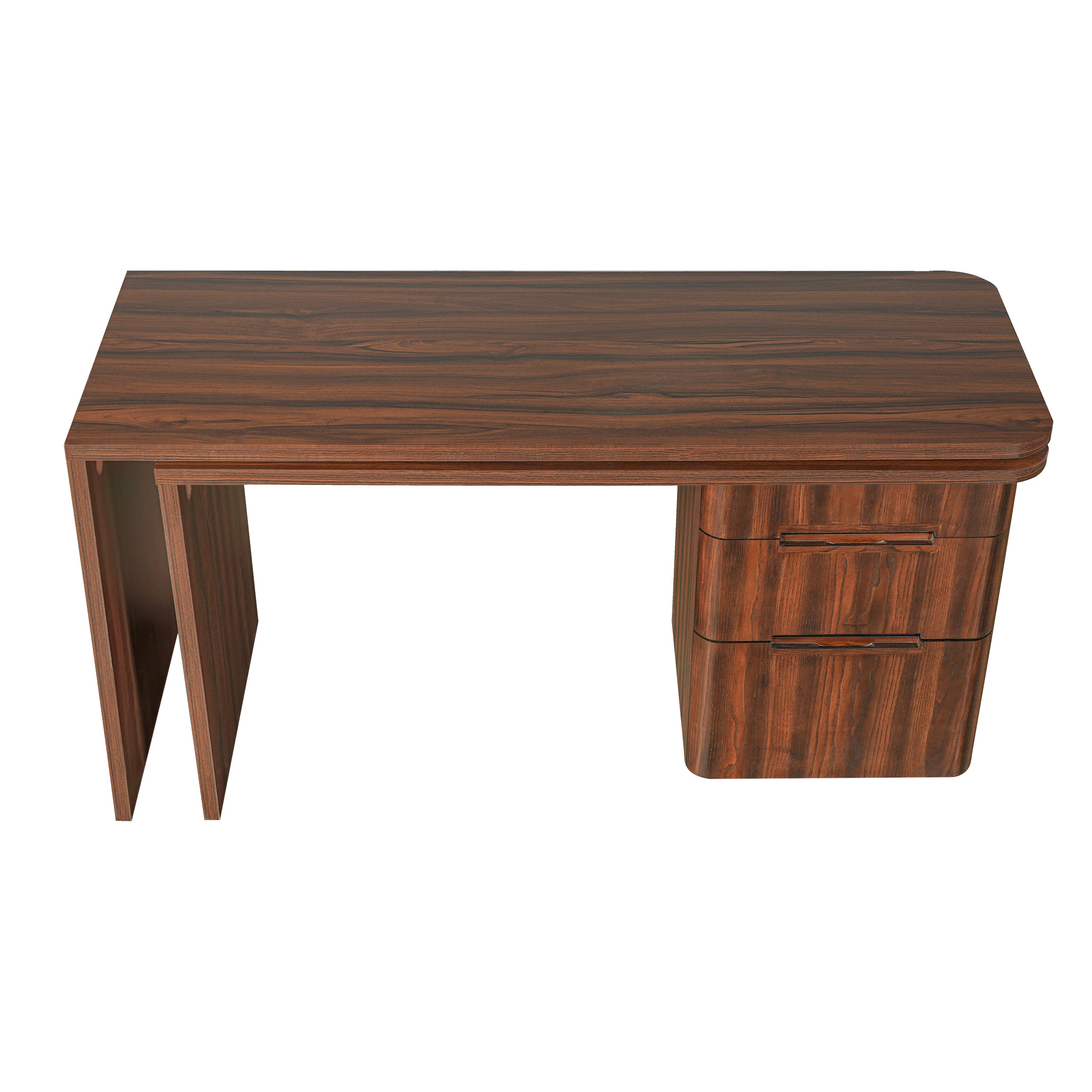 Narvik 90" Rotating L-Shaped Executive Desk with 3 Drawers