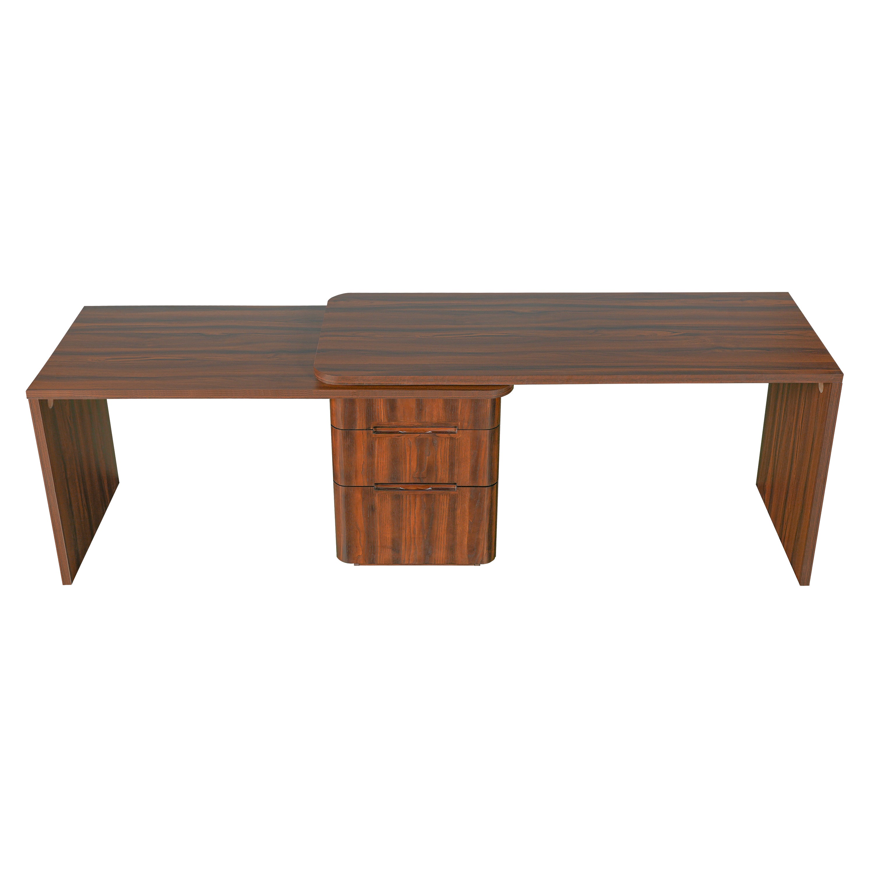 Narvik 90" Rotating L-Shaped Executive Desk with 3 Drawers