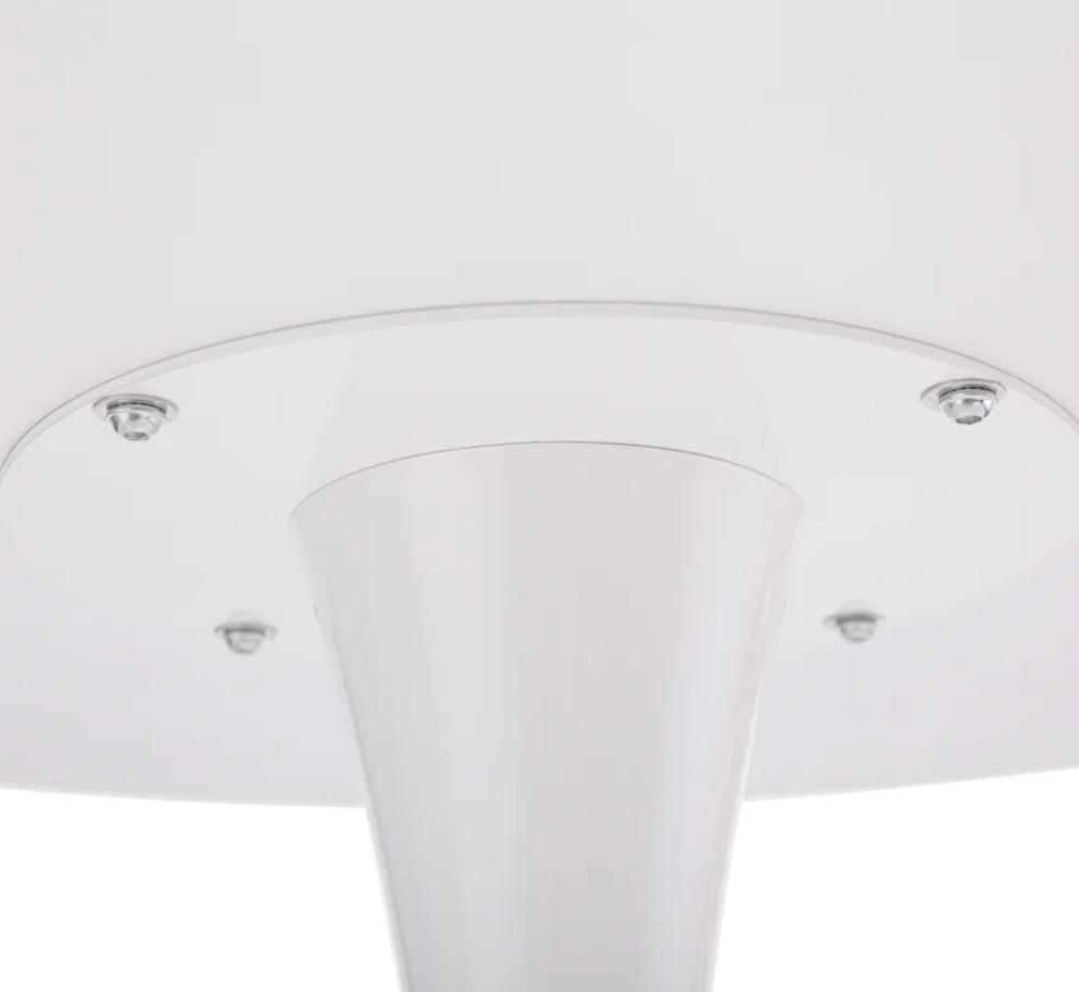 Homy Casa Clift NL 31.5” Round Dining Table Matte White Iron Base Open Box