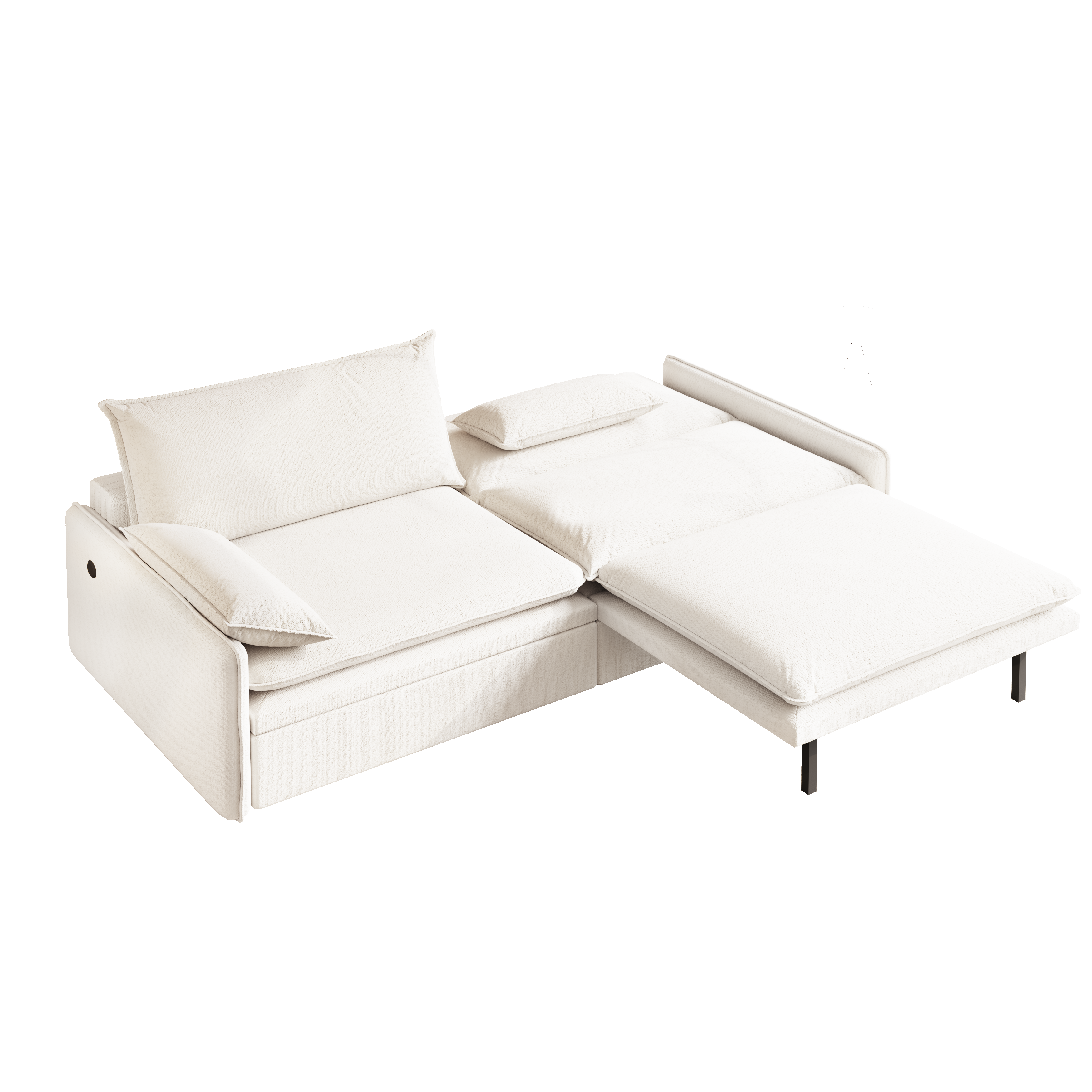 Burbank 81" Chenille Convertible 4-Seat Sleeper Sofa Bed with Storage and Charging Port