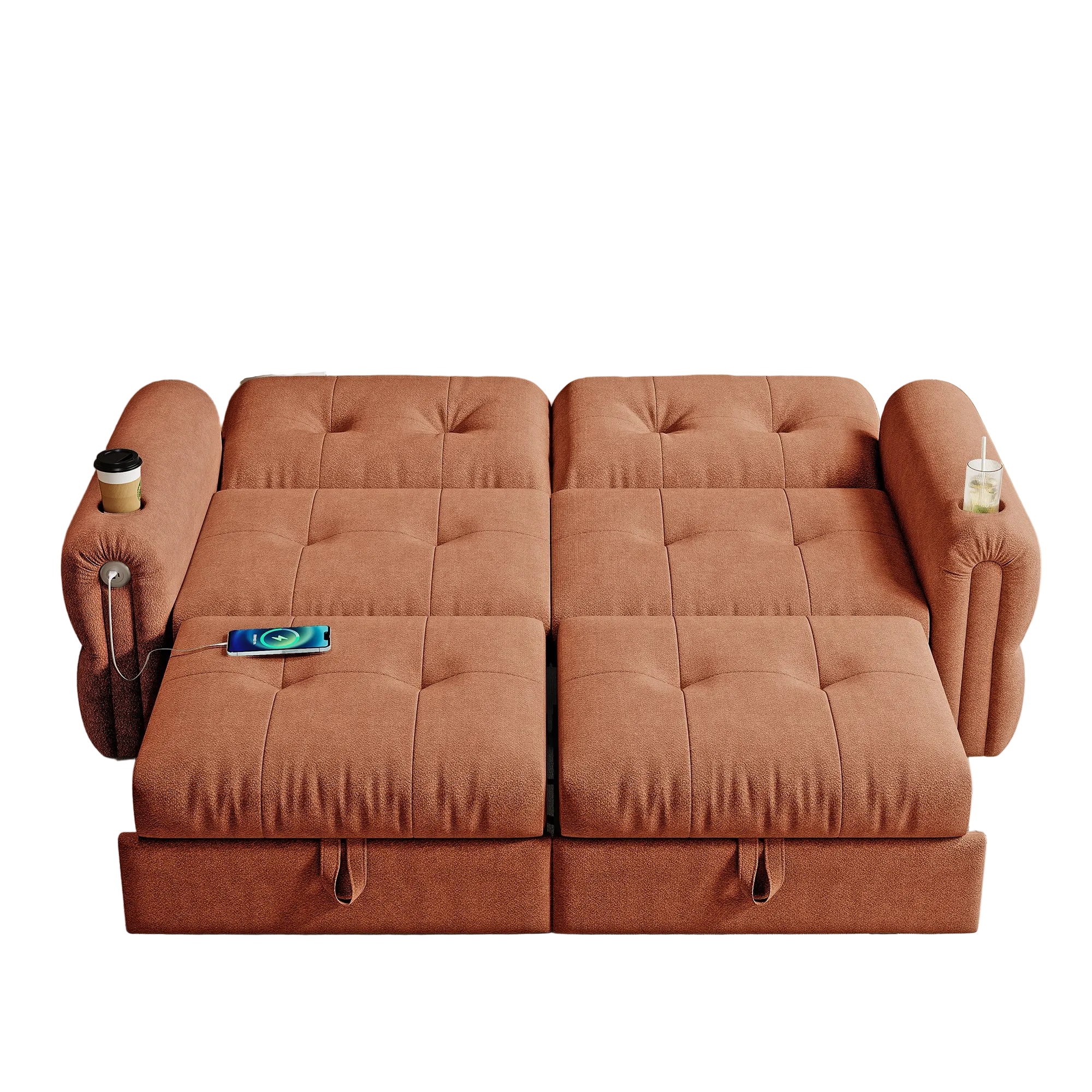 Somerset 77" Convertible Sofa Bed with Cup Holders and USB Charging