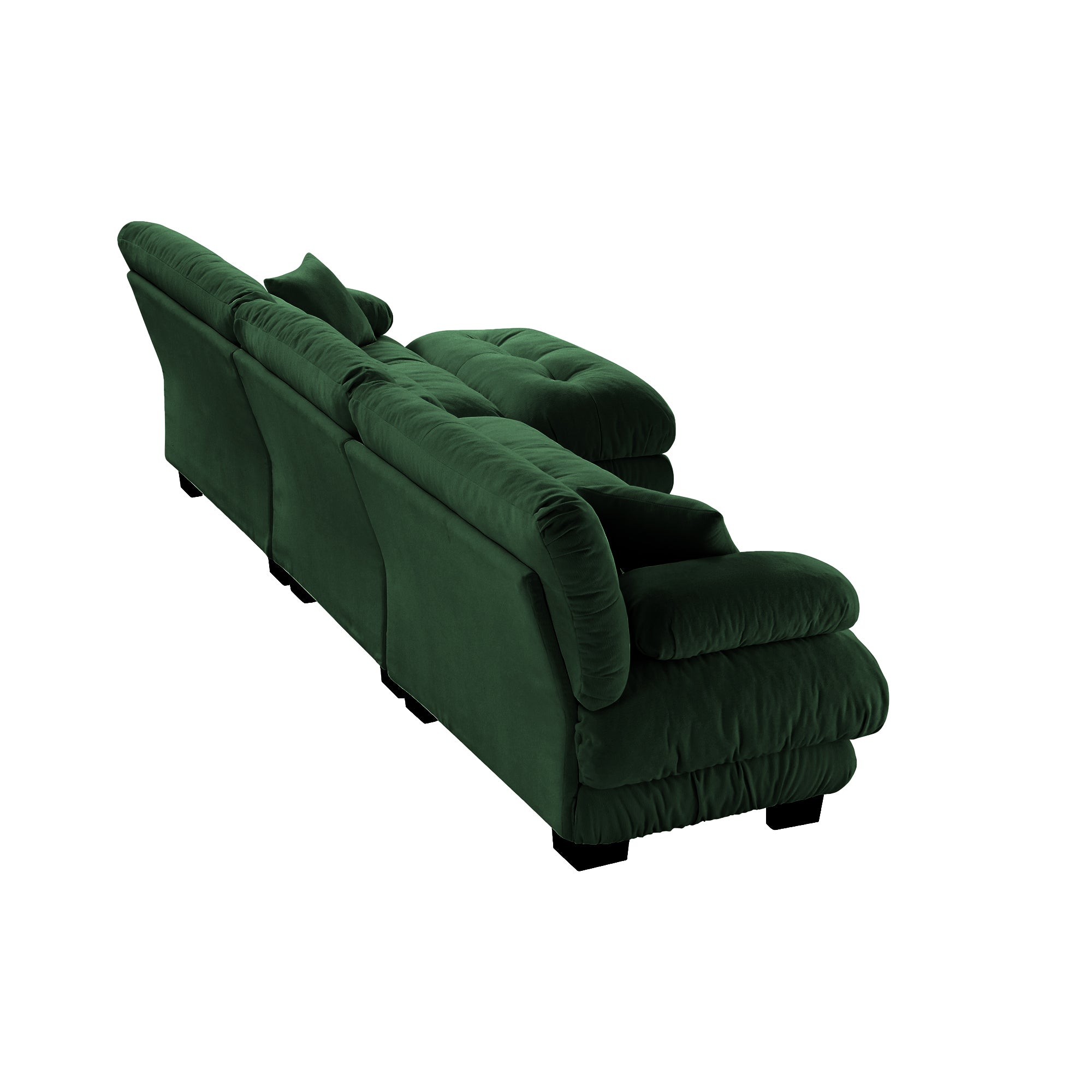Monterey 134" Modular Chenille Cloud L-Shaped Sectional Sofa with Convertible Ottoman