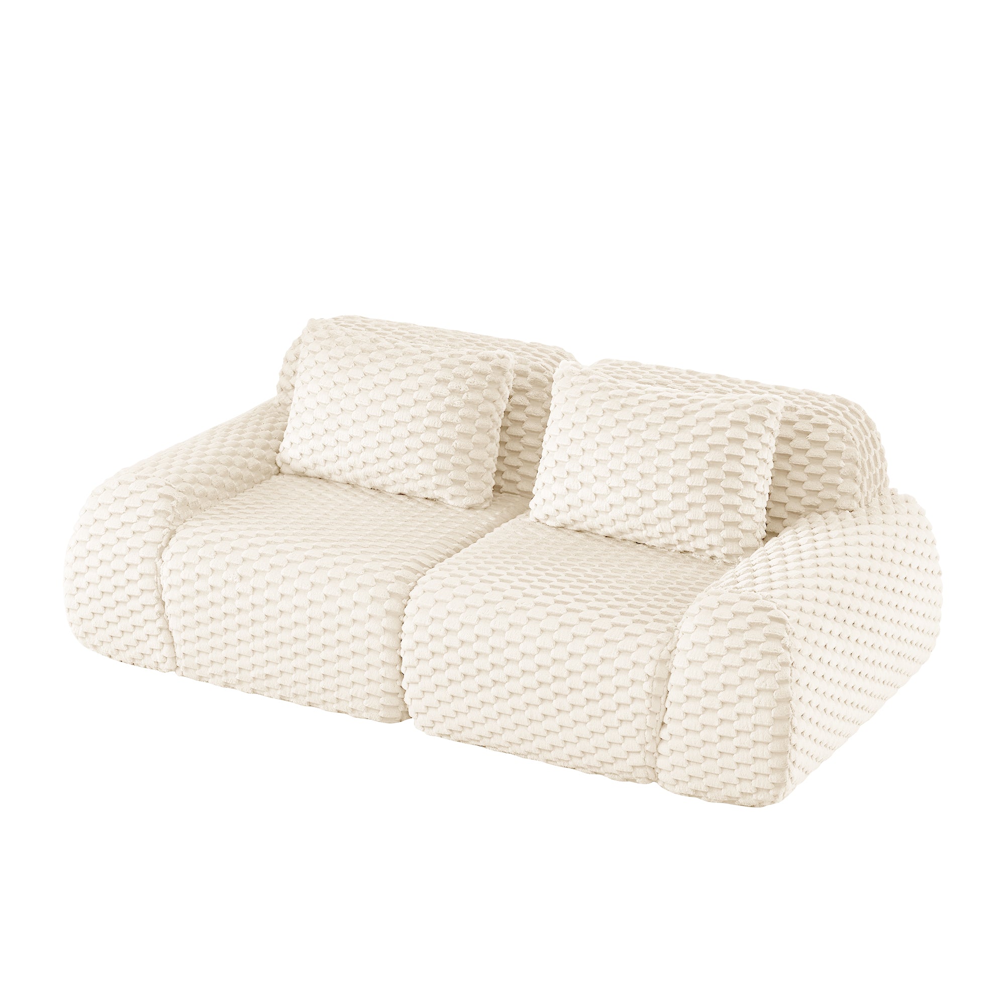 Olathe 82" Flannelette Fabric Modern 2-Seater Sofa with Deep Seat and Anti-Slip Design