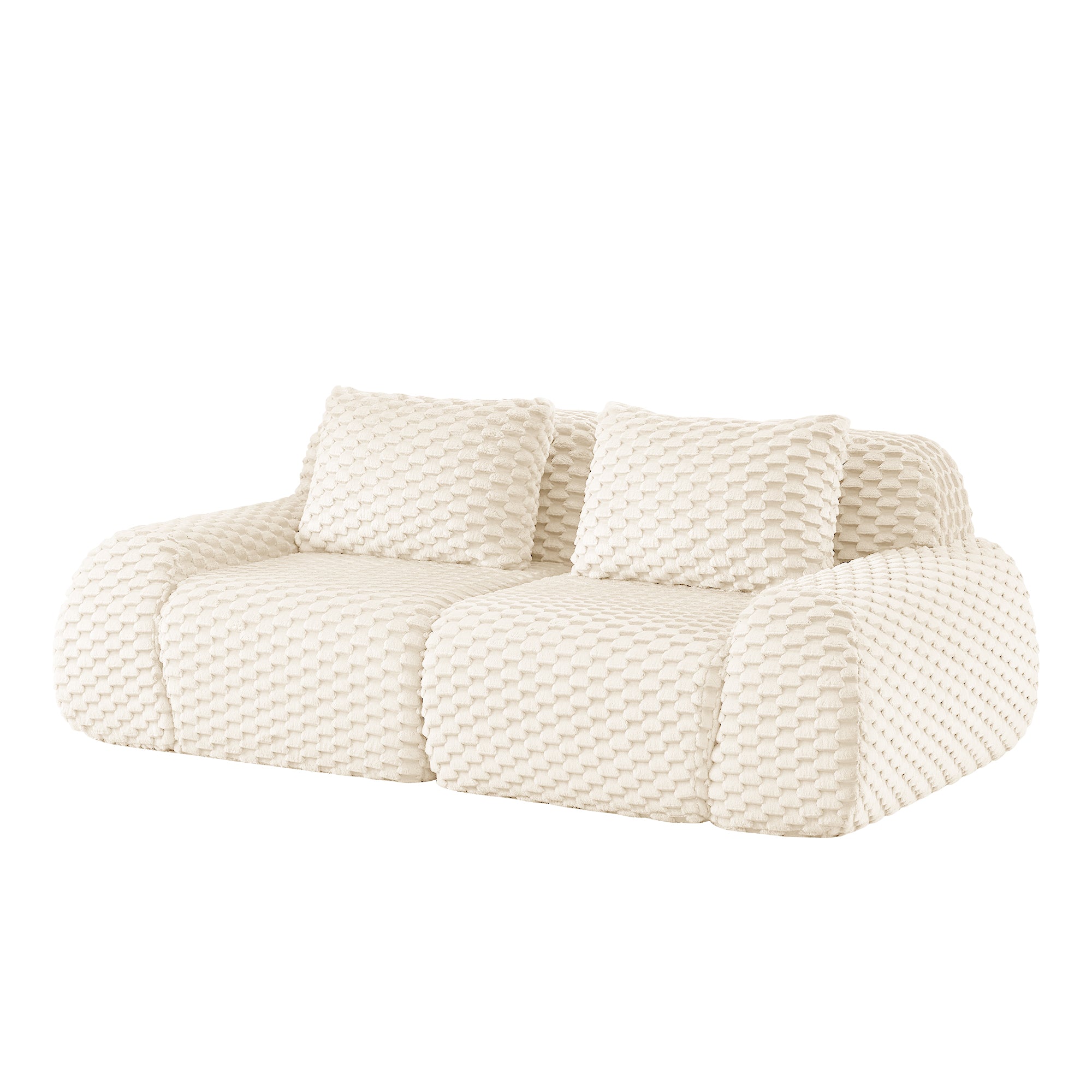 Olathe 82" Flannelette Fabric Modern 2-Seater Sofa with Deep Seat and Anti-Slip Design