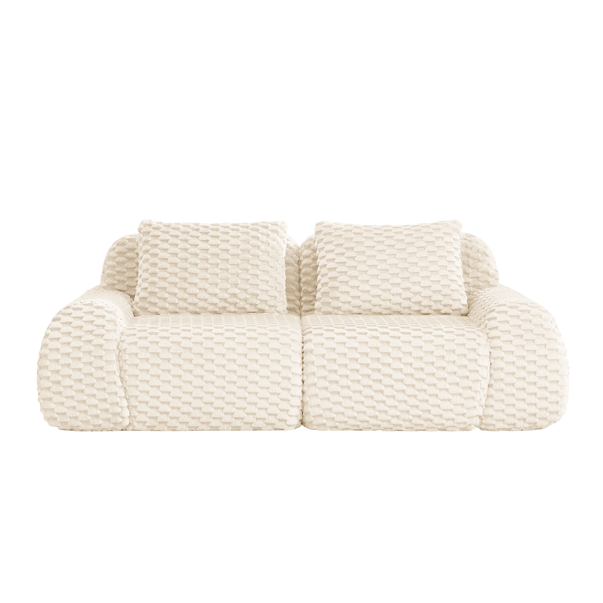 Olathe 82" Flannelette Fabric Modern 2-Seater Sofa with Deep Seat and Anti-Slip Design