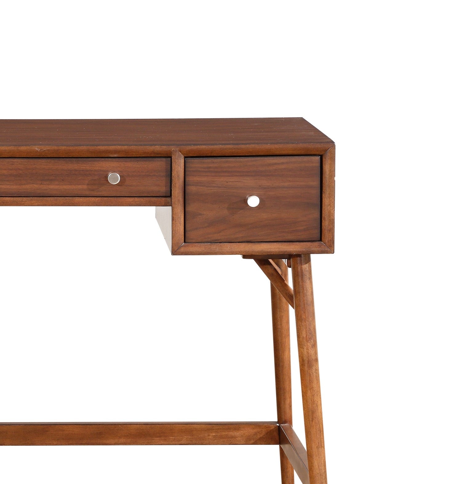 Modern Styling Counter Height Writing Desk Brown Finish Storage Drawers
