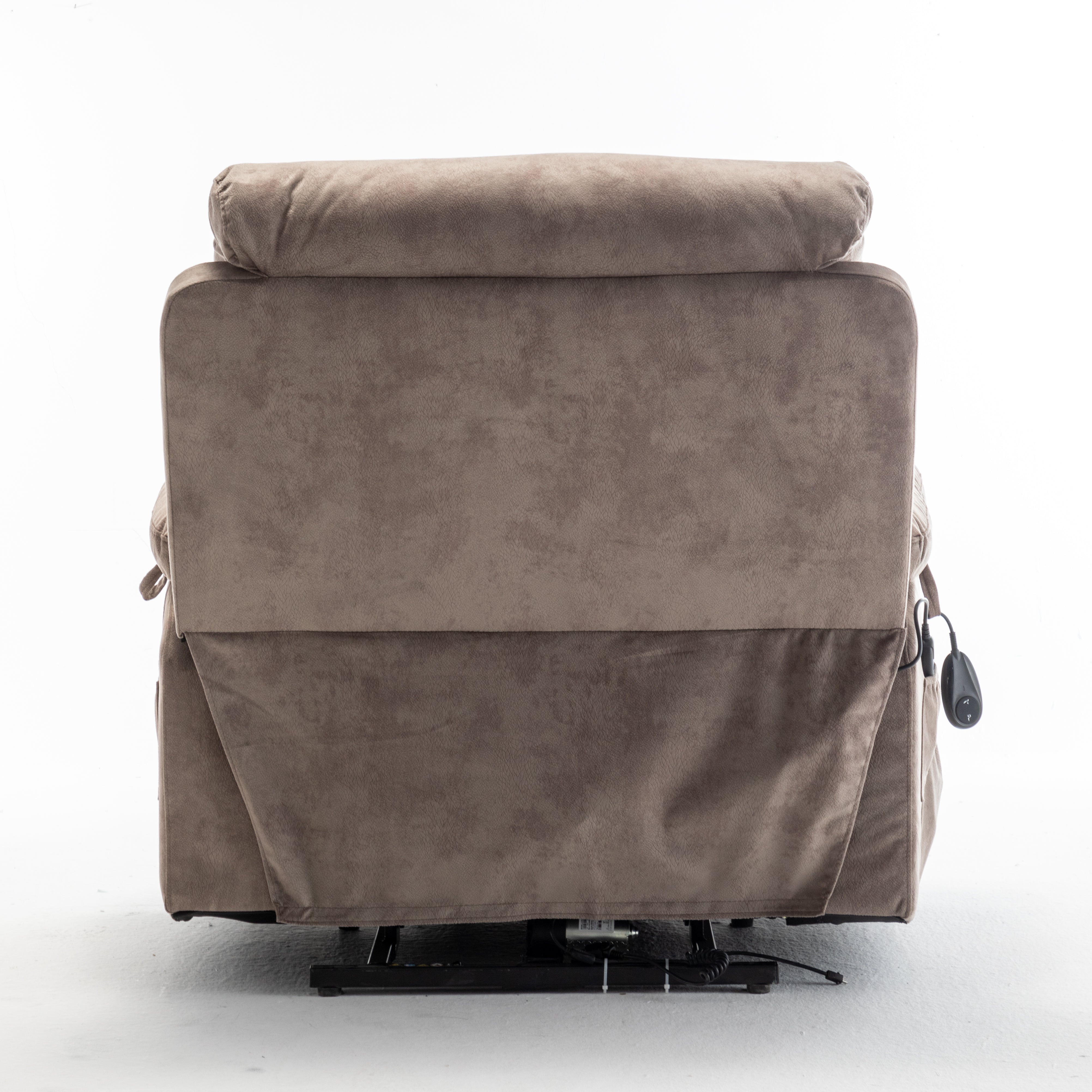 Vireo 41" Oversized Velvet Power Lift Recliner Chair with Massage, Heat and Cup Holder