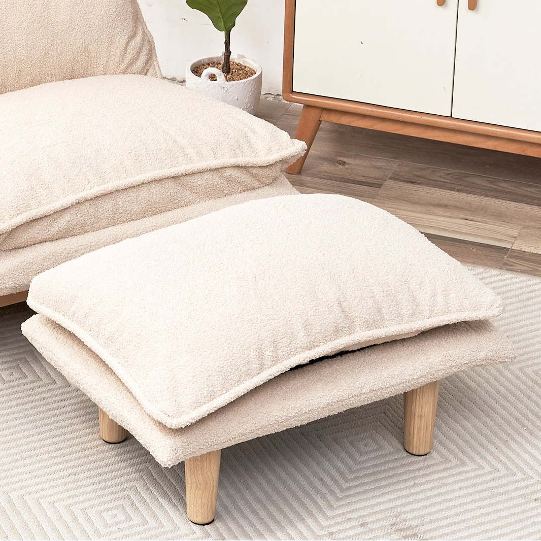 Meadow Upholstery Reclining Chairs with Ottoman and Adjustable Bakrest
