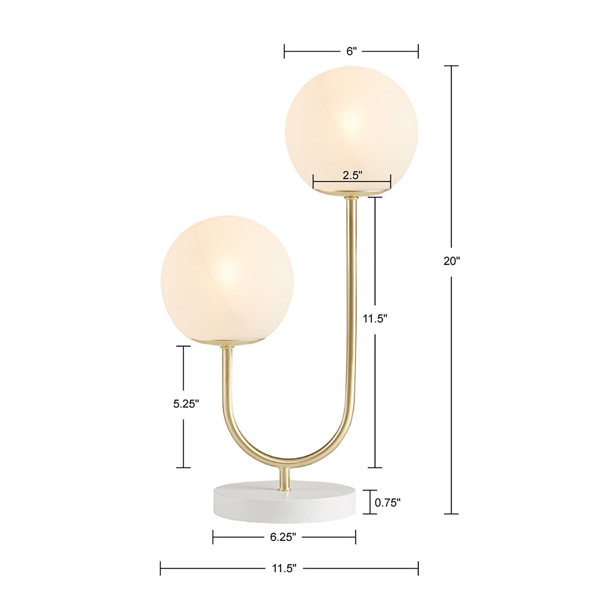 Quartz Dual-Globe Table Lamp