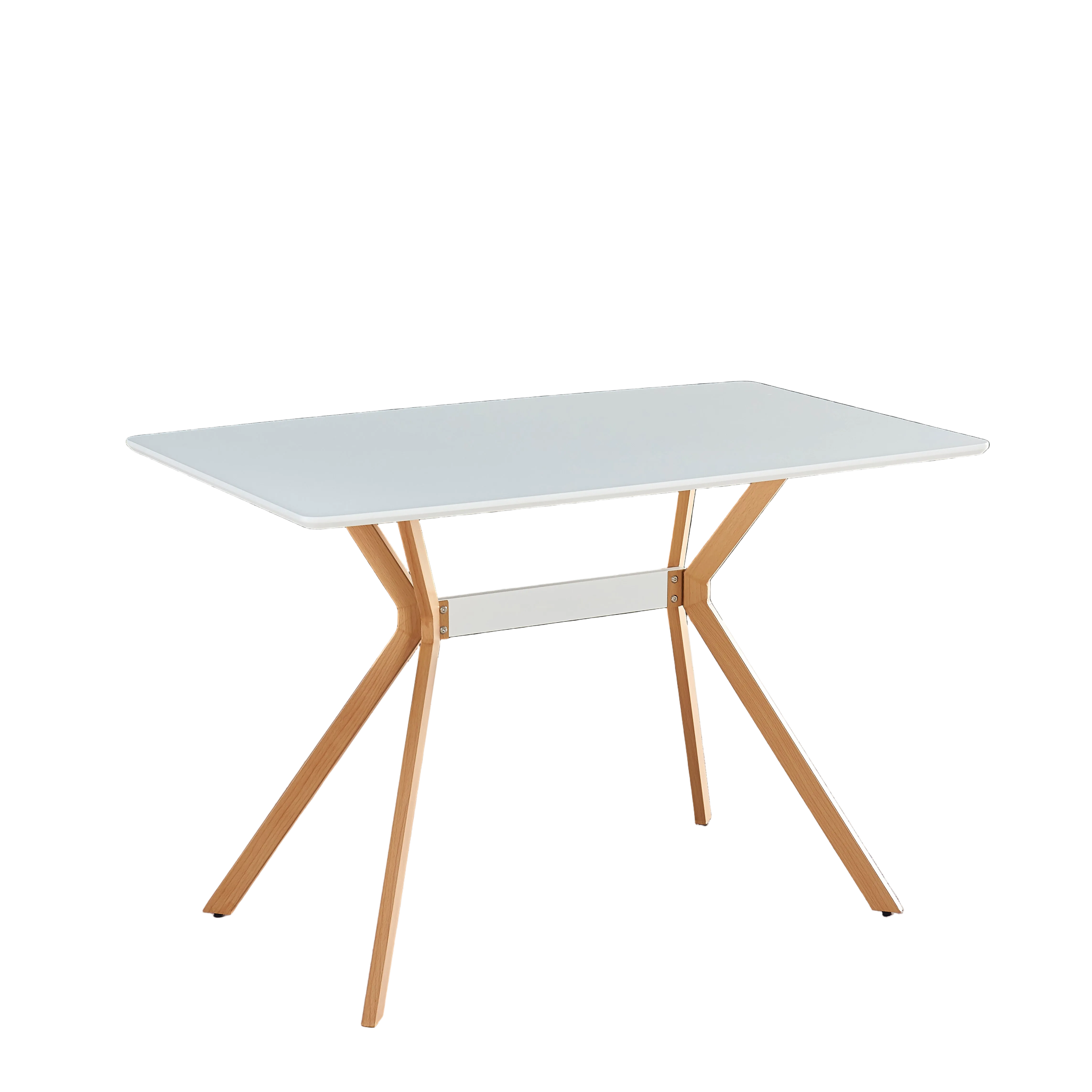 Loop 42" Modern Rectangular Dining Table Office Table with Metal Legs