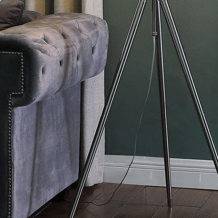 Clover 64"-47" Mid-Century Floor Lamp with Adjustable Tripod Metal Legs