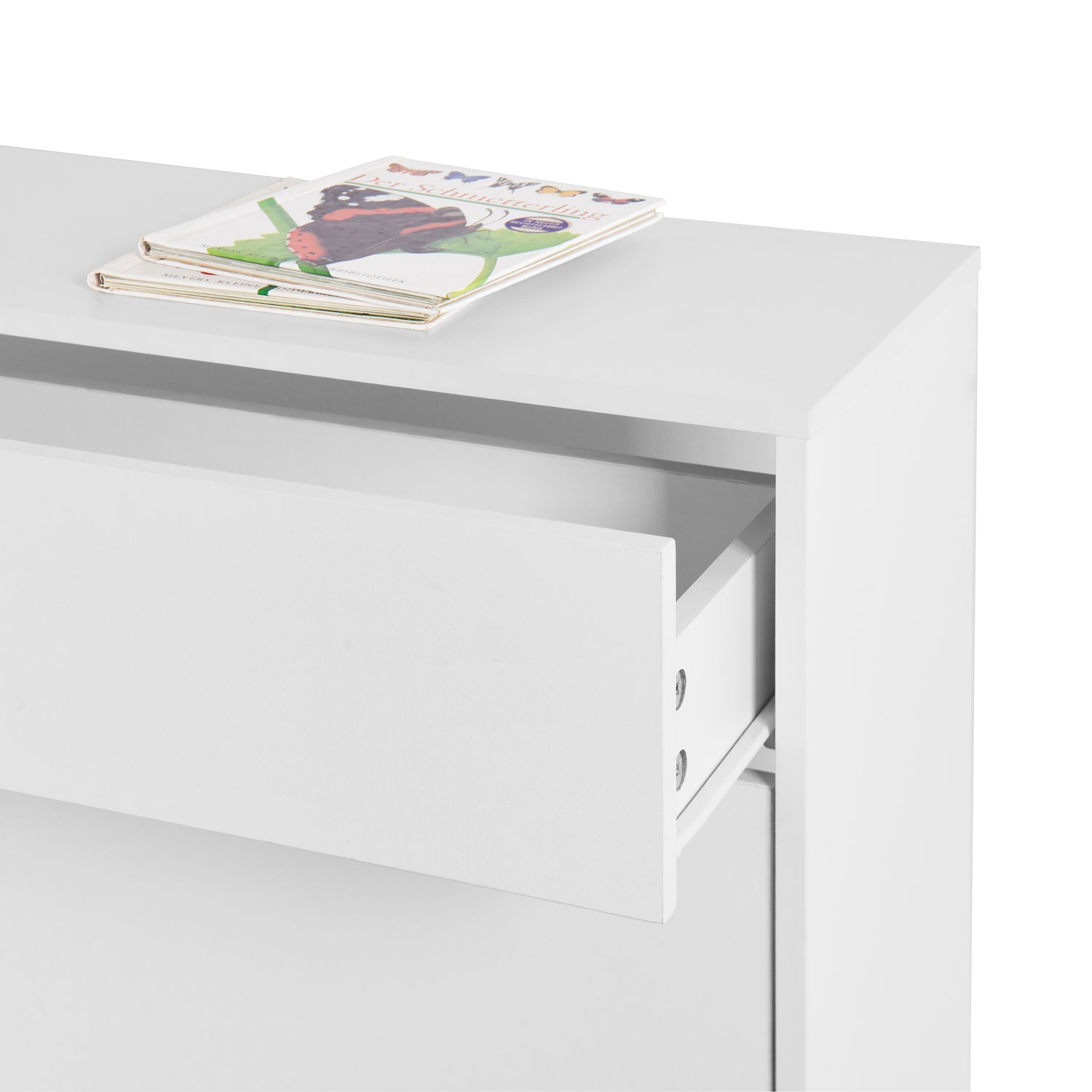 Harbor Modern Shoe Storage Cabinet with Drawer, White