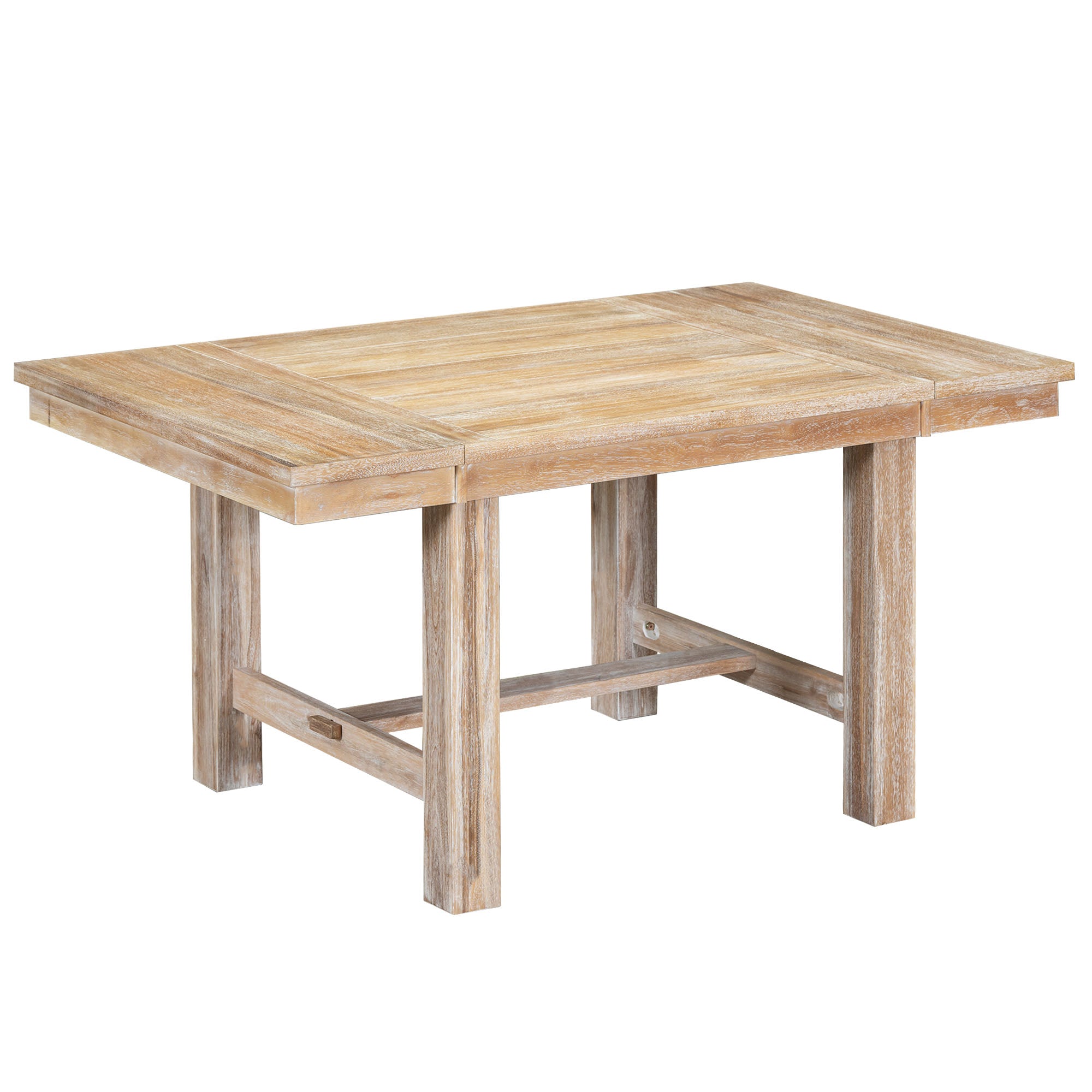 BUNKER 82" Farmhouse Extendable 6 Piece Dining Table Set with Bench and Chairs