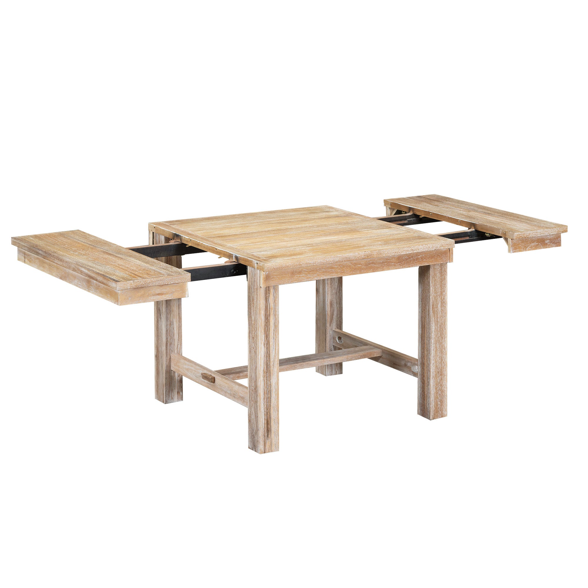 BUNKER 82" Farmhouse Extendable 6 Piece Dining Table Set with Bench and Chairs