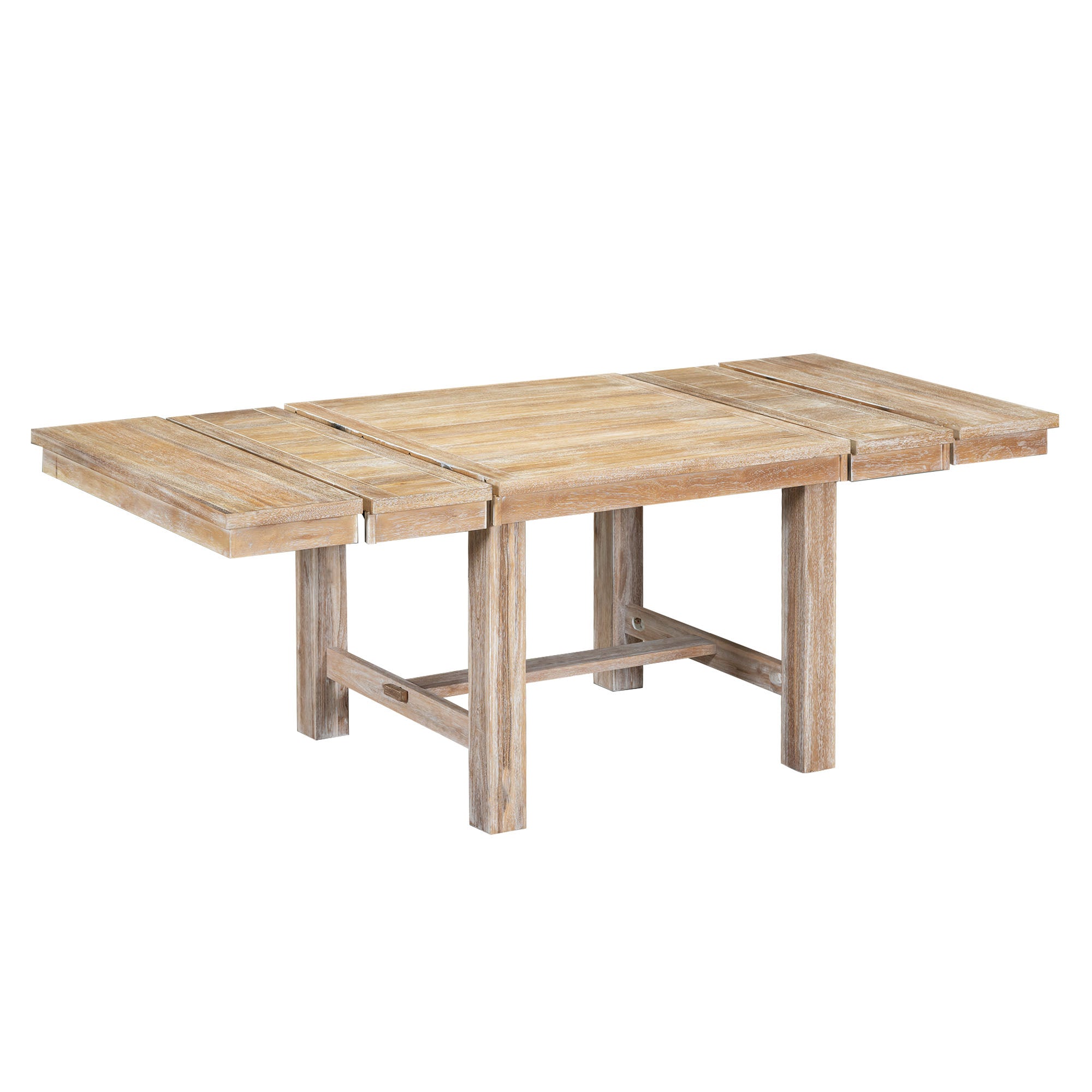 BUNKER 82" Farmhouse Extendable 6 Piece Dining Table Set with Bench and Chairs