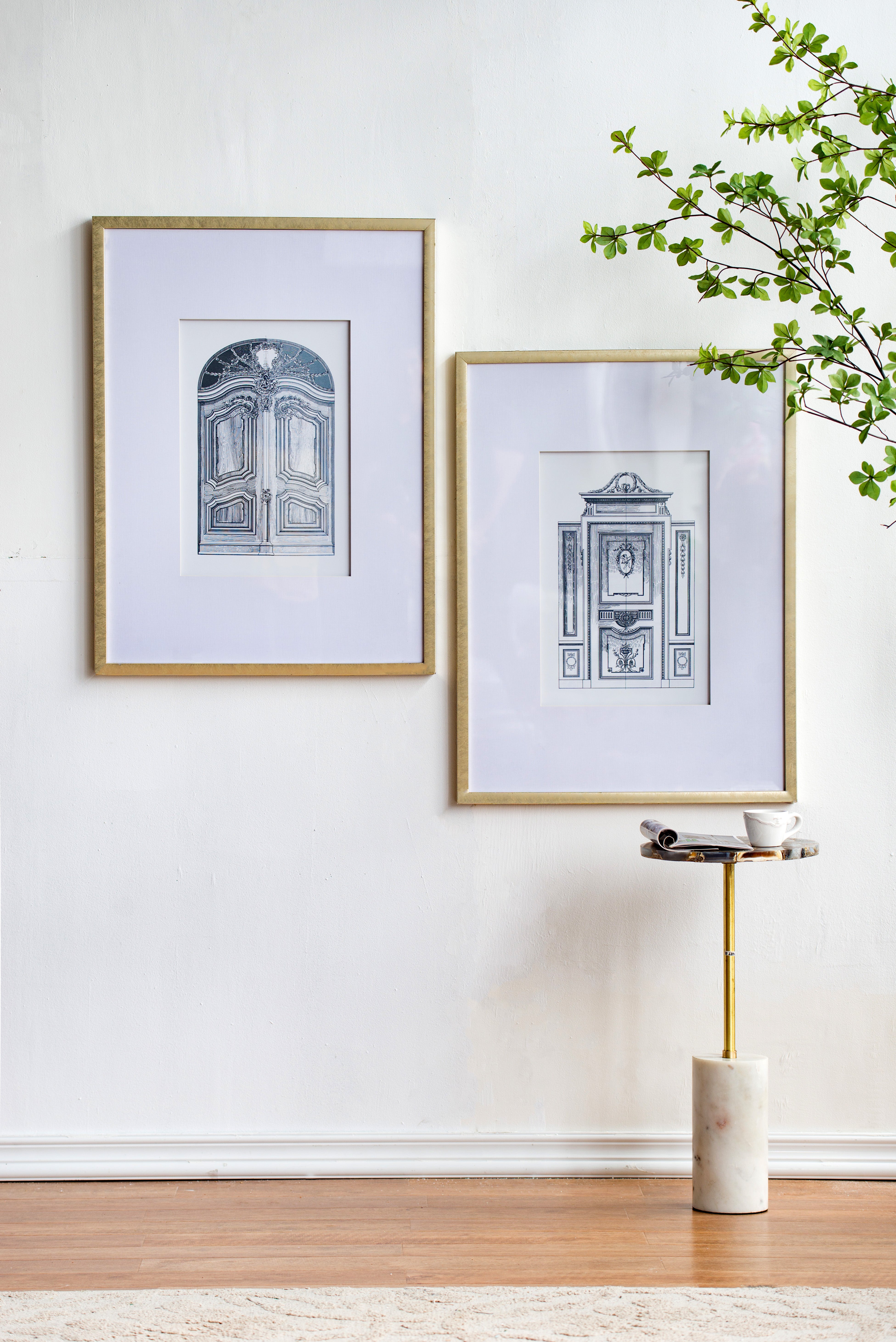 Laurel Architectural Sketch Wall Art Set of 2