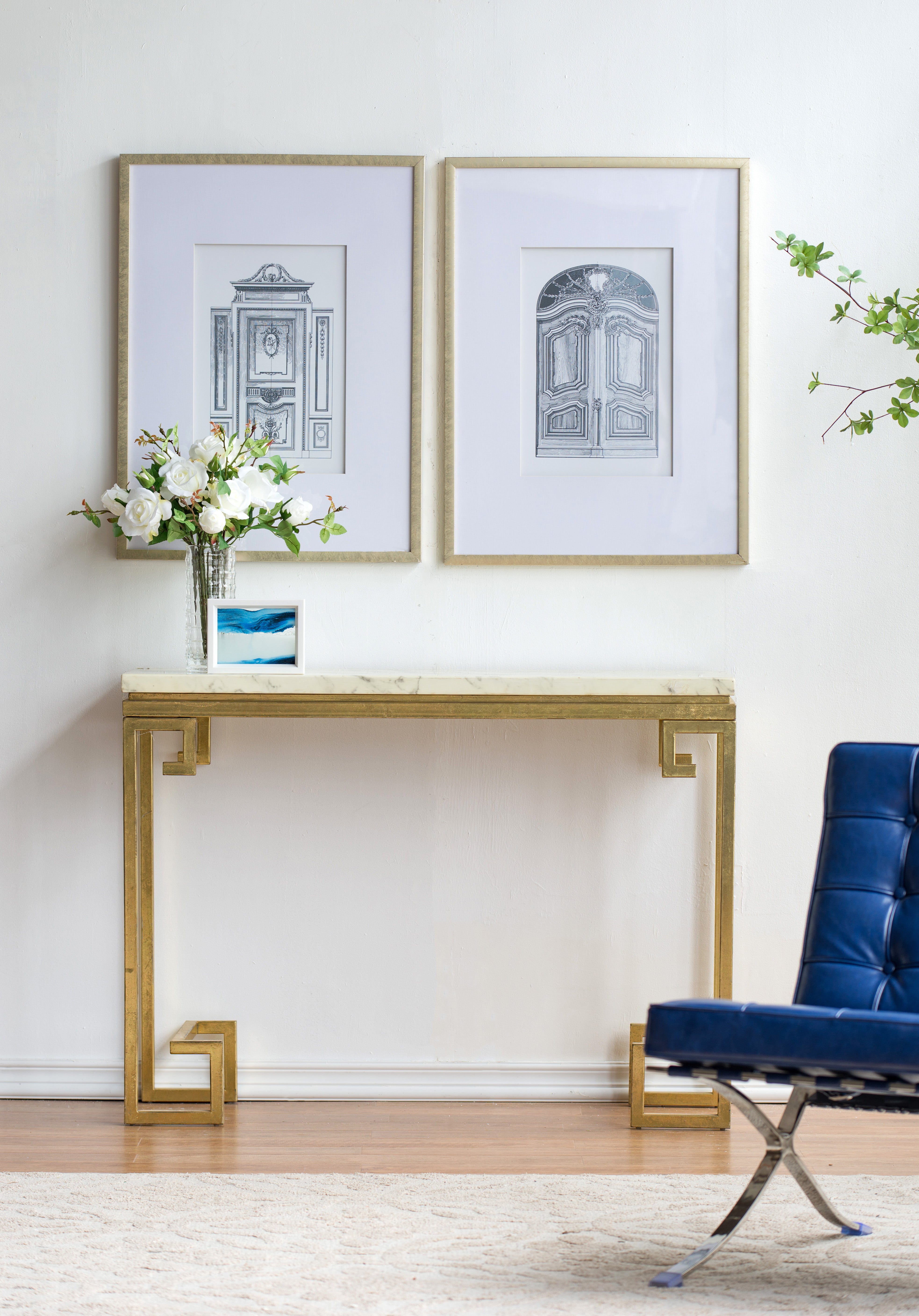 Laurel Architectural Sketch Wall Art Set of 2