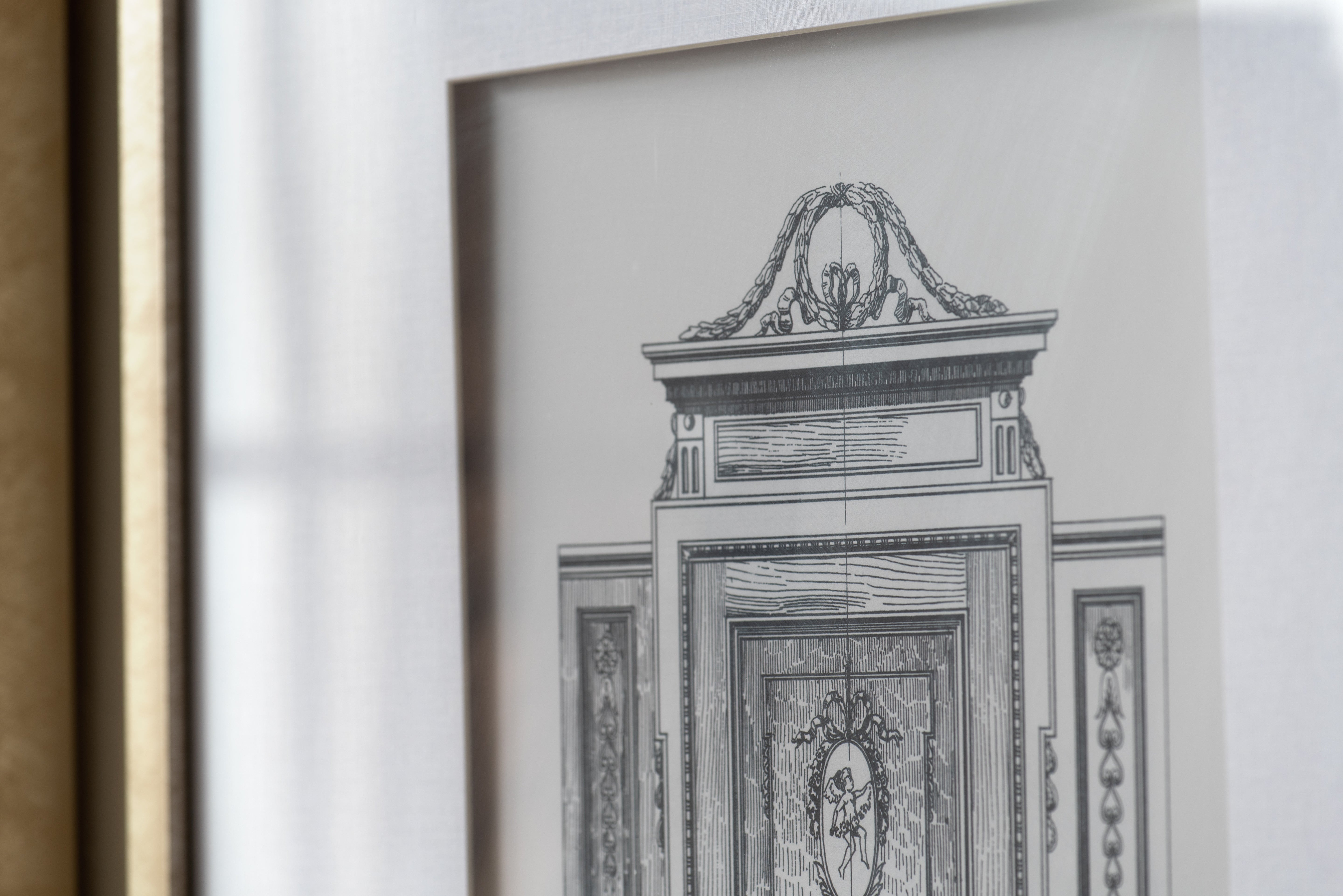 Laurel Architectural Sketch Wall Art Set of 2