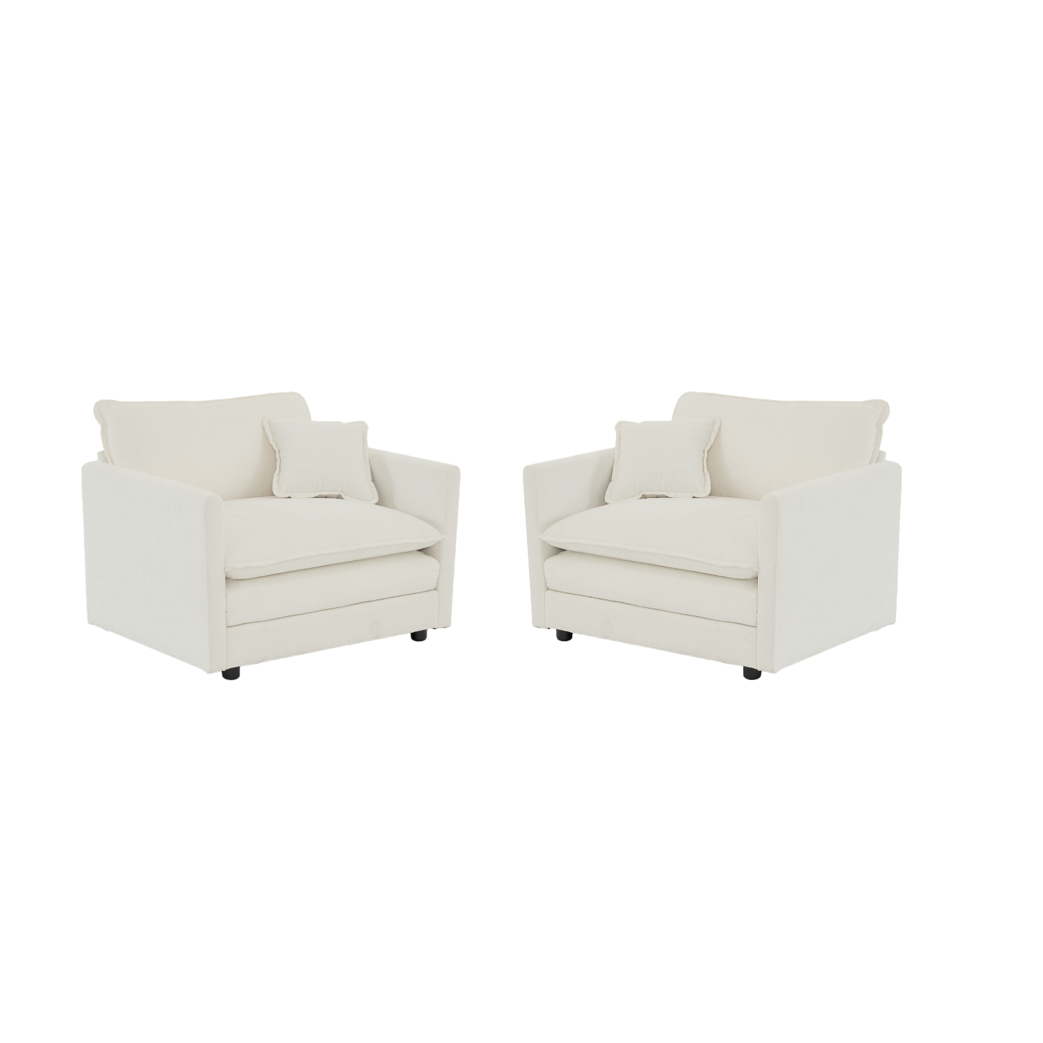 Fremont 41.4" 2 Piece Chenille Armchair Accent Chair Set with Toss Pillows