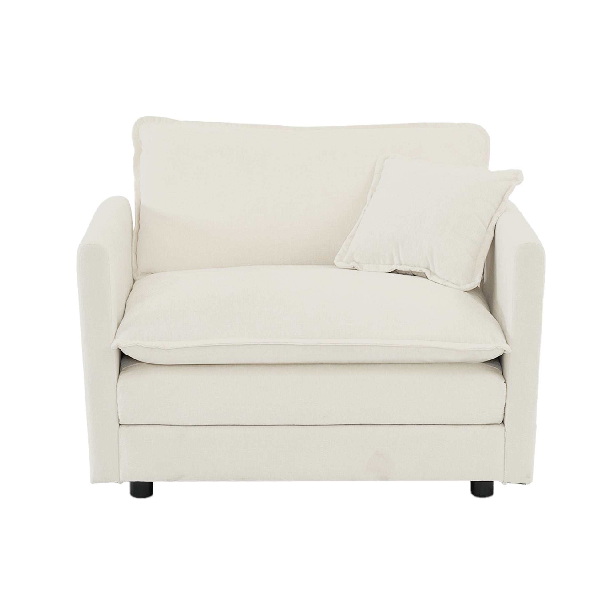 Fremont 3 Piece Chenille Upholstered Modular Sofa Set with Armchairs and 3-Seater Sofa