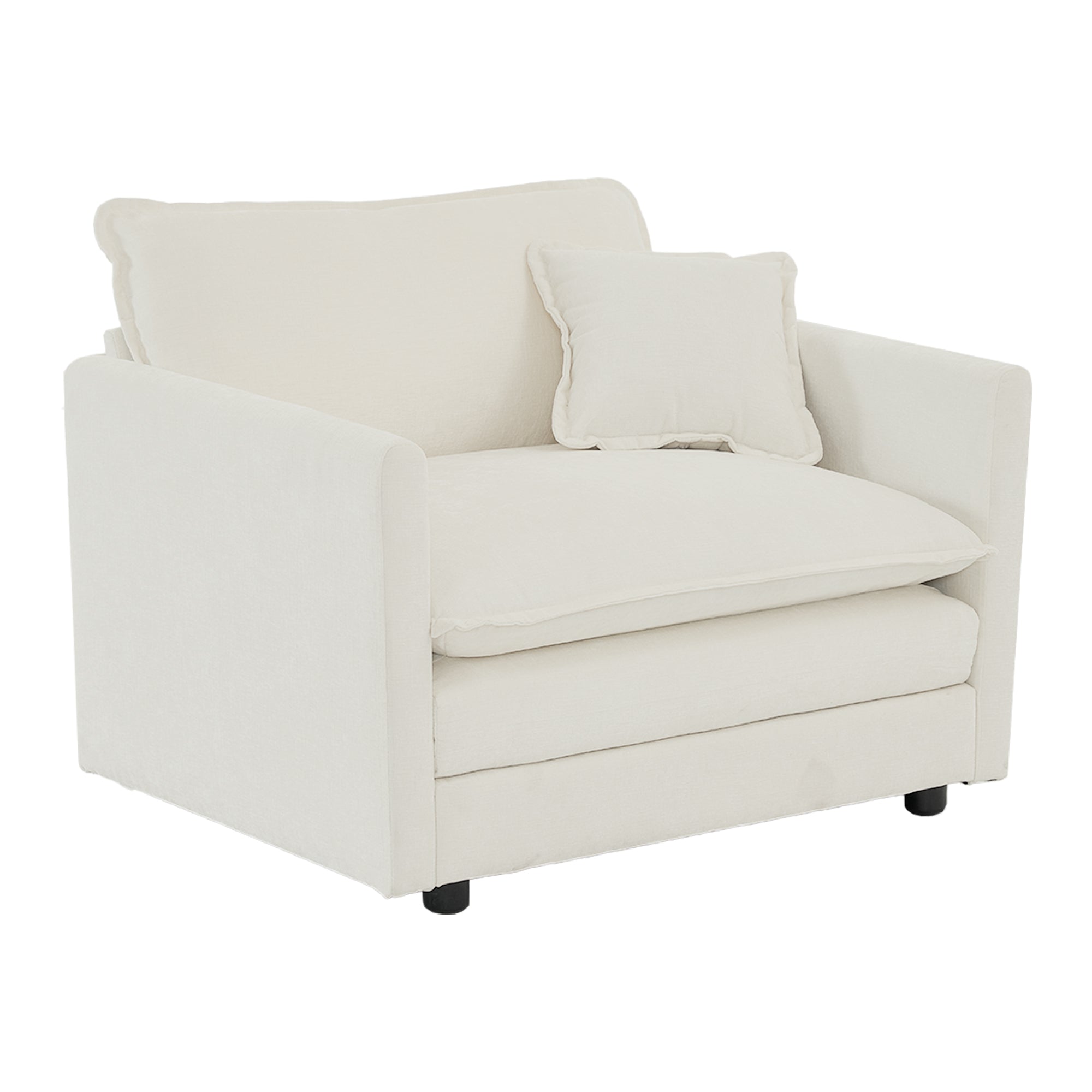 Fremont 3 Piece Chenille Upholstered Modular Sofa Set with Armchairs and 3-Seater Sofa