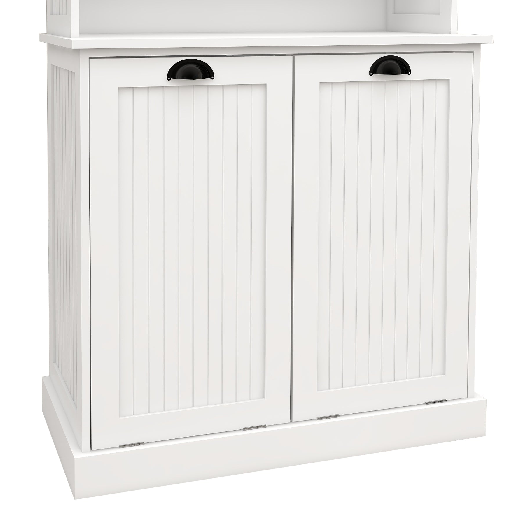 Crystal 60" Tilt-Out Bathroom Cabinets with Glass Doors and Open Shelves