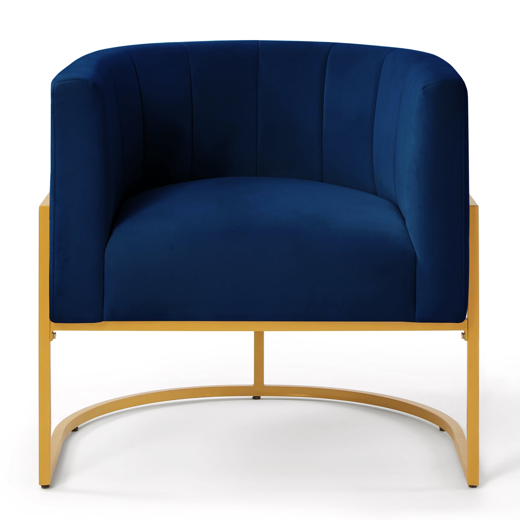 Huron Velvet Upholstered Accent Chair with Gold Leg