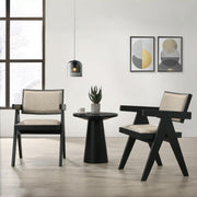 Colmar 3 Piece Modern Black Armchair and Round Side Table Set