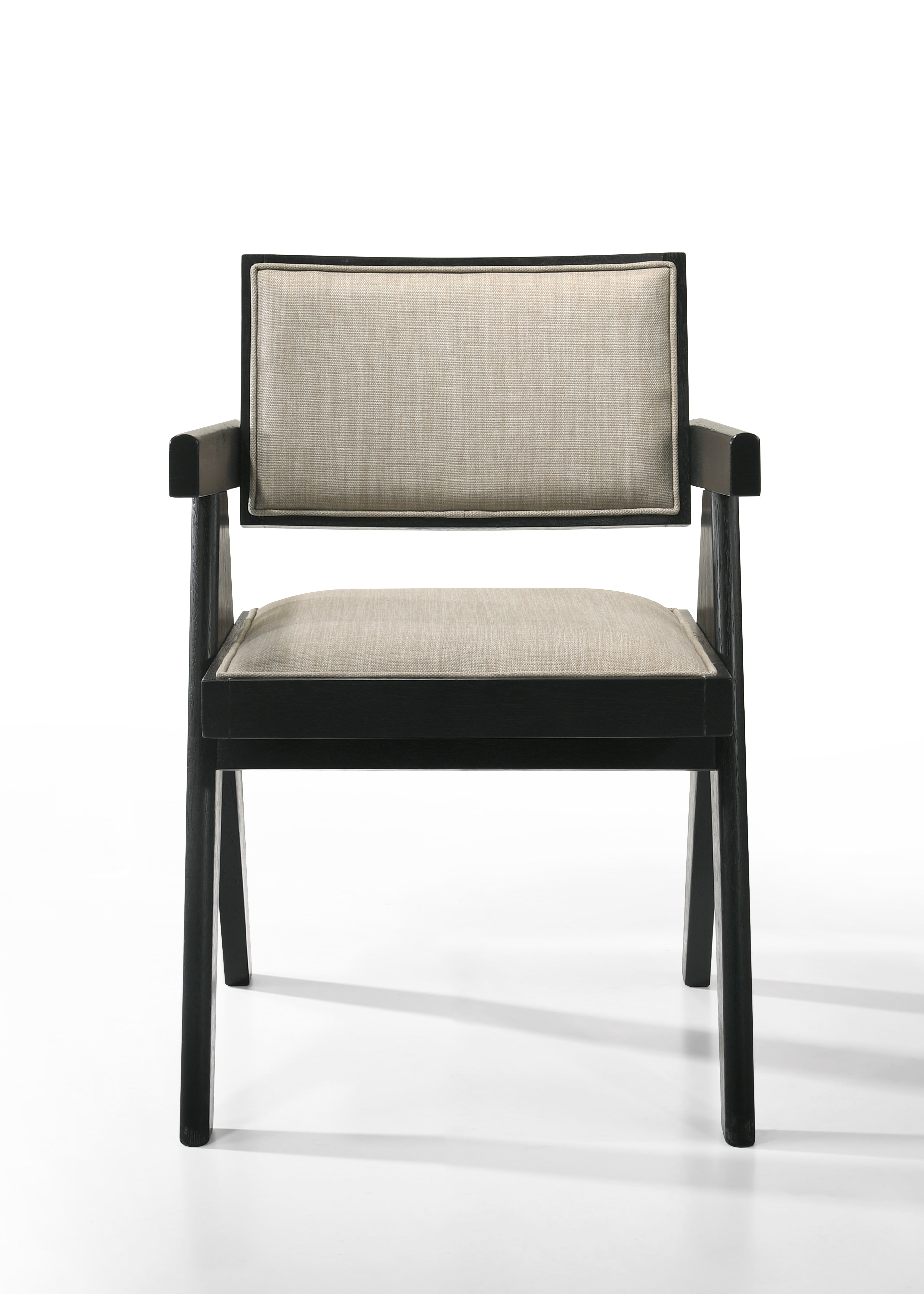 Jasper 21"W 3-Piece Ebony Black Arm Chairs and Console Table Set with Pedestal Base