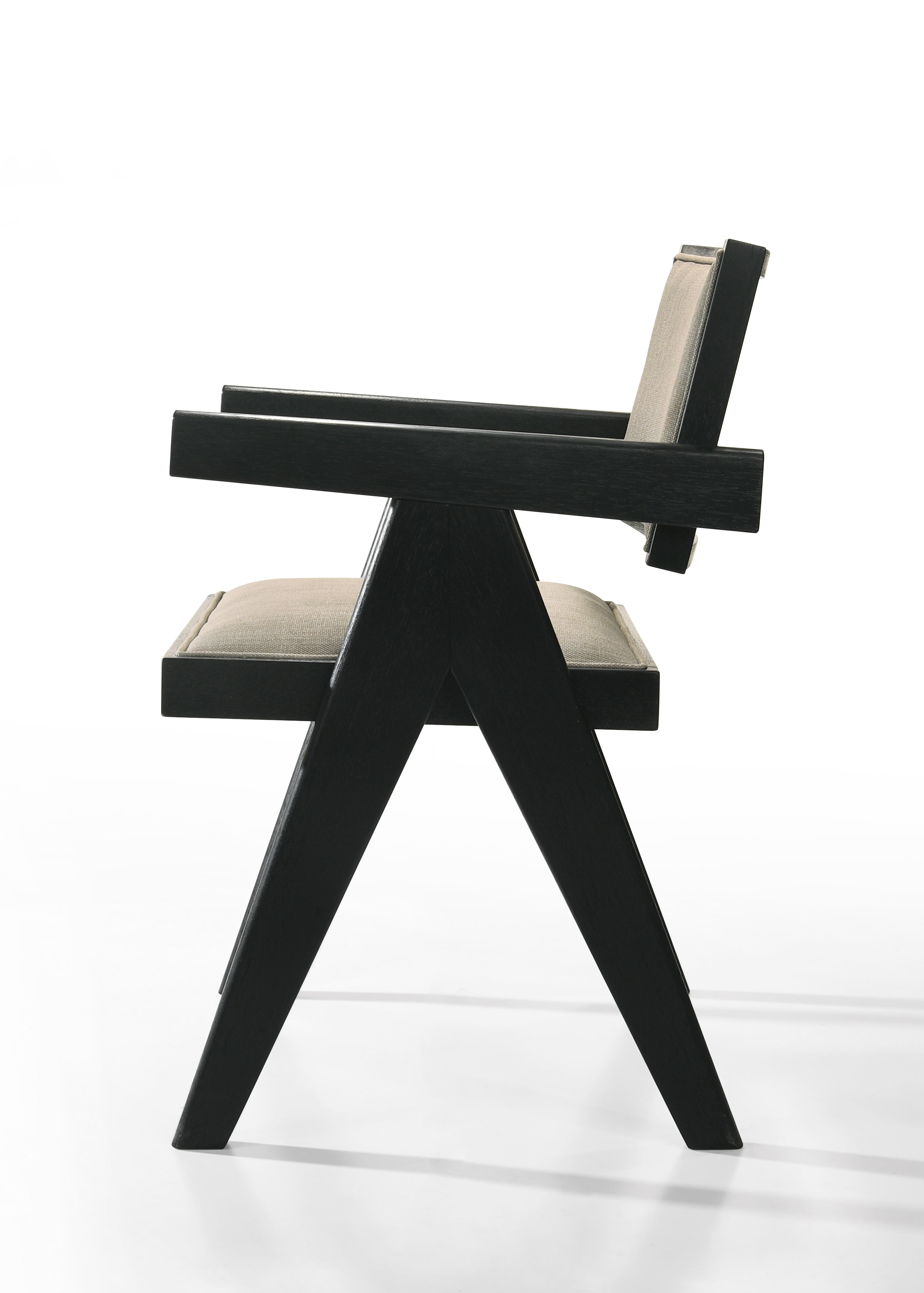Jasper 21"W 3-Piece Ebony Black Arm Chairs and Console Table Set with Pedestal Base