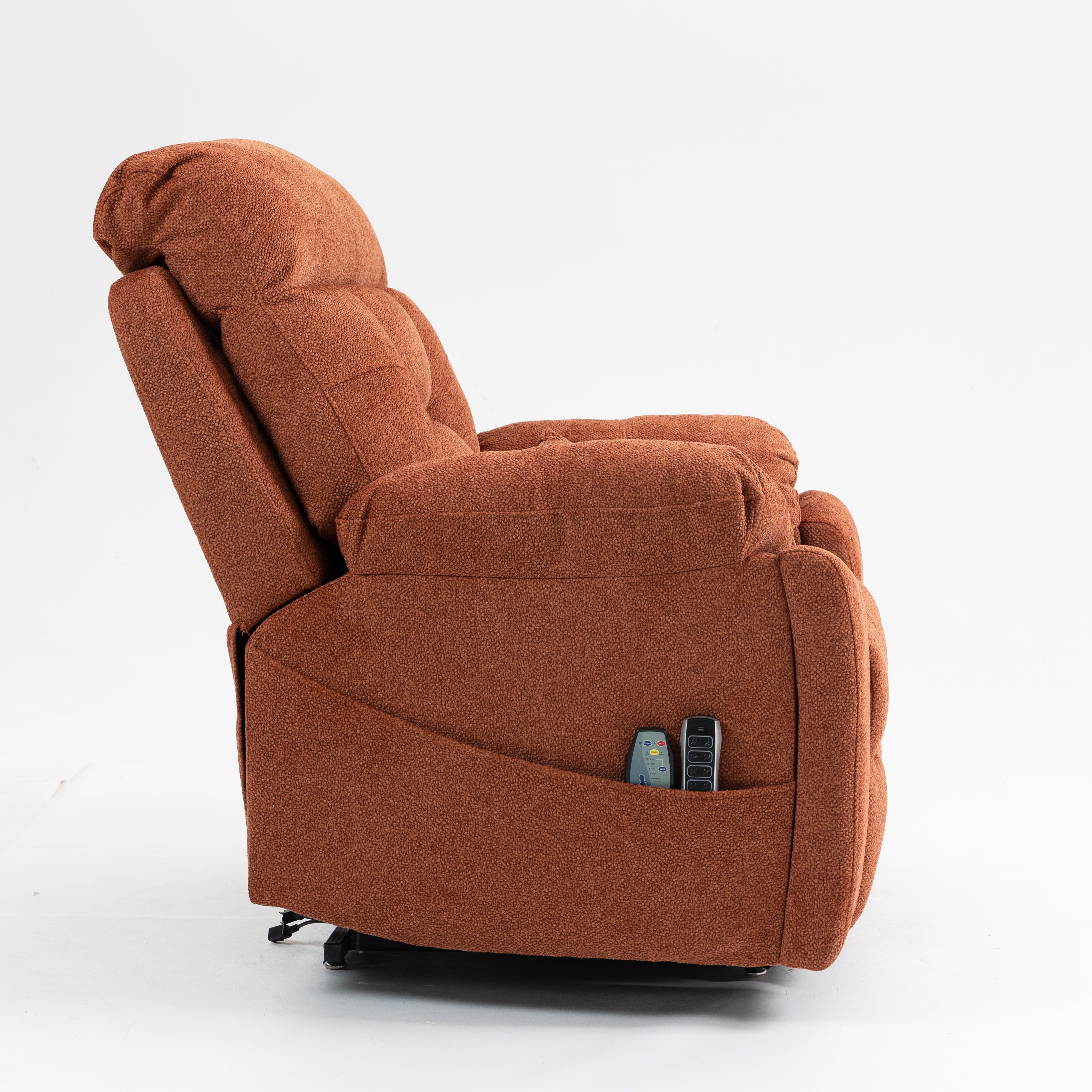 Guymon 41" Oversized Velvet Power Lift Recliner Chair with Dual Motor and 180° Lay-Flat