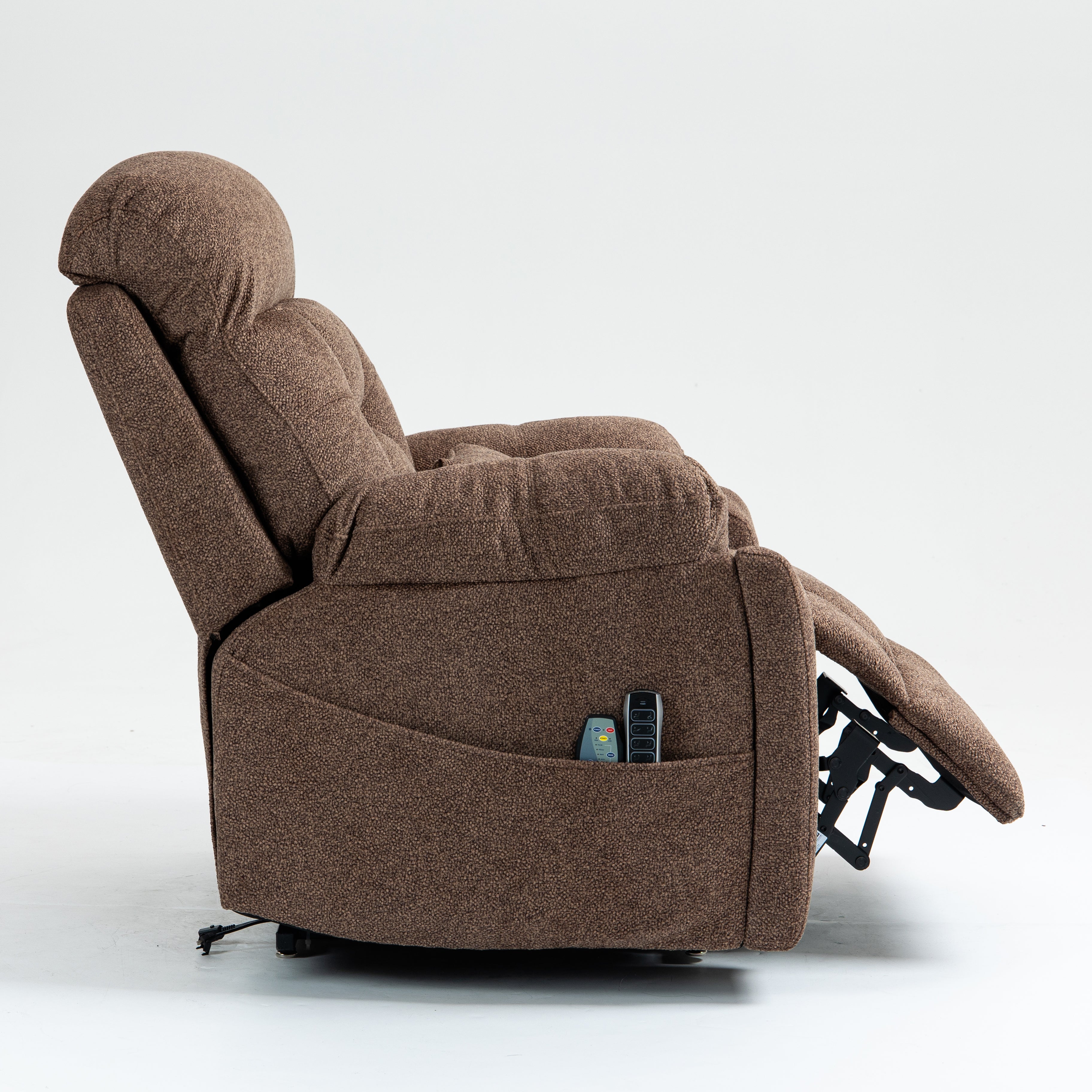Guymon 41" Oversized Velvet Power Lift Recliner Chair with Dual Motor and 180° Lay-Flat