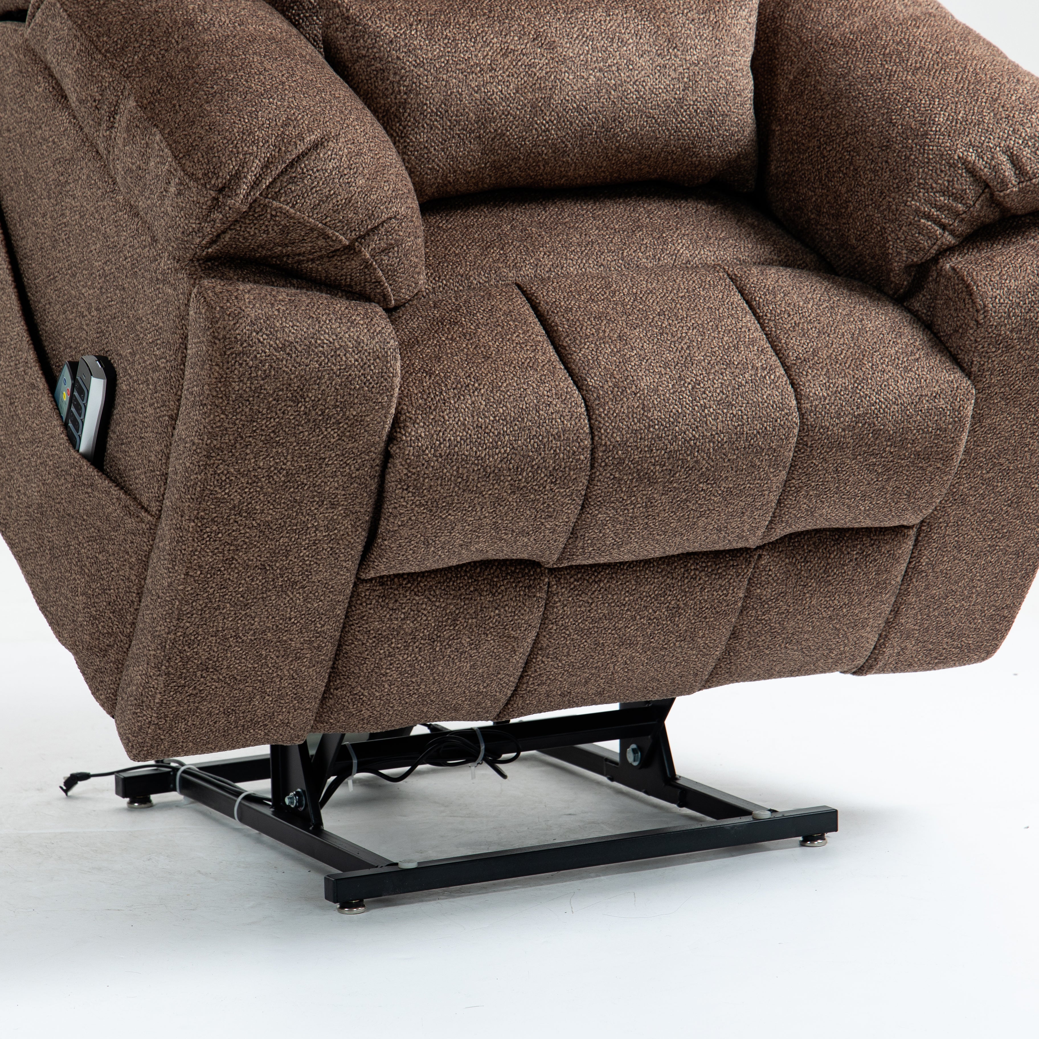 Guymon 41" Oversized Velvet Power Lift Recliner Chair with Dual Motor and 180° Lay-Flat