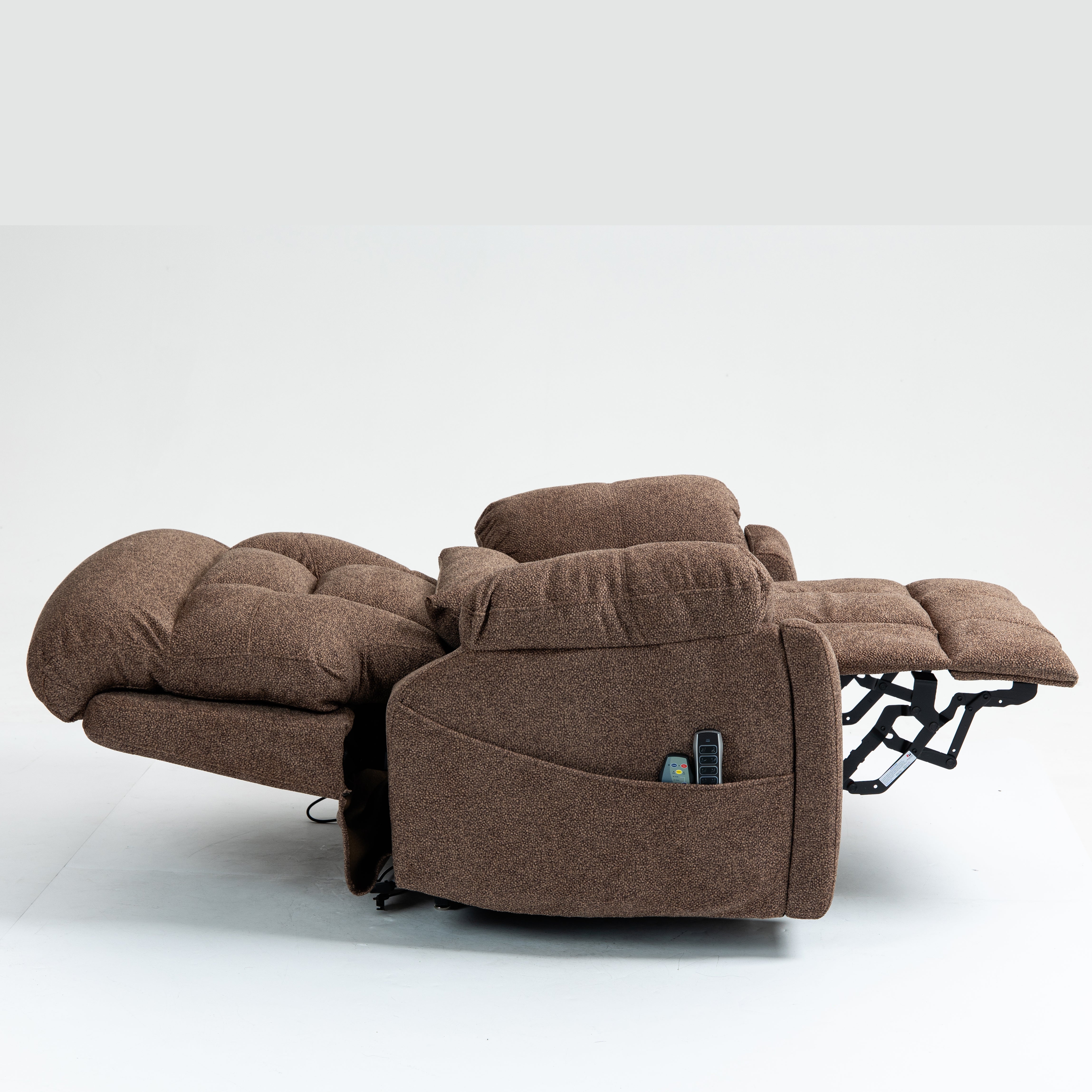 Guymon 41" Oversized Velvet Power Lift Recliner Chair with Dual Motor and 180° Lay-Flat